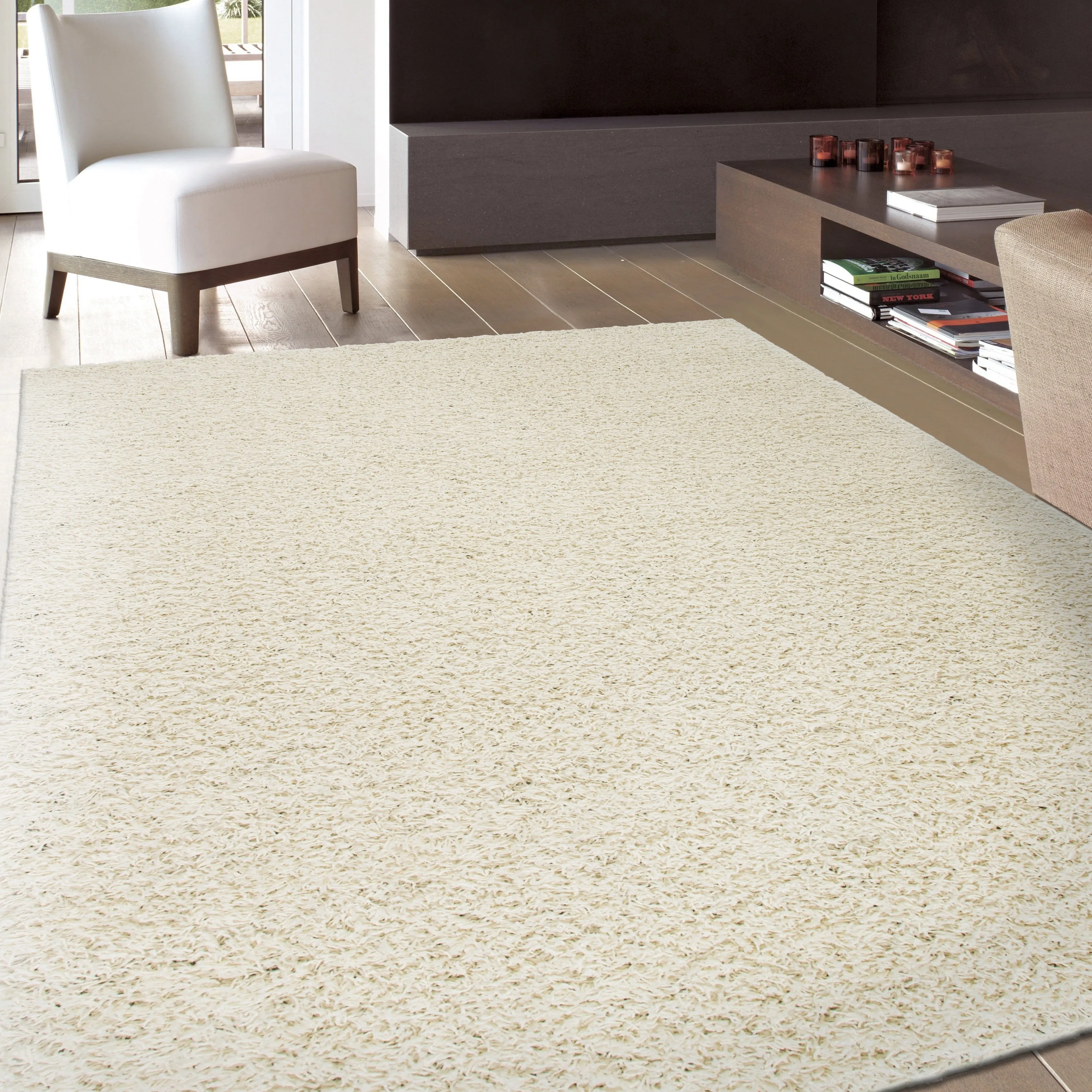 World Rug Gallery Contemporary Solid Cozy Plush Shag Area Rug