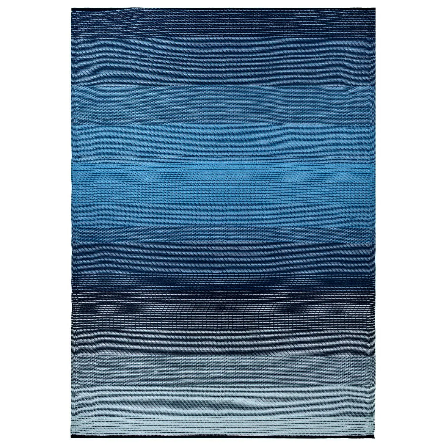 World Rug Gallery Contemporary Stripe Shade Geometric Reversible Recycled Plastic Outdoor Rugs