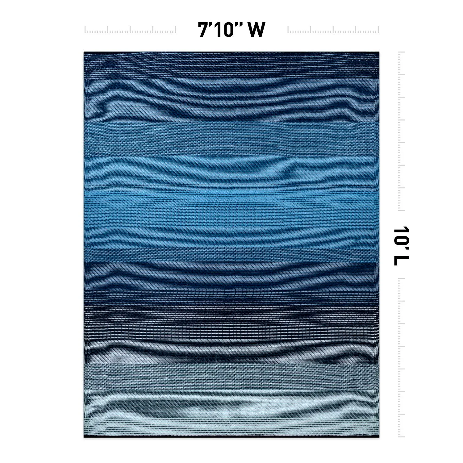 World Rug Gallery Contemporary Stripe Shade Geometric Reversible Recycled Plastic Outdoor Rugs