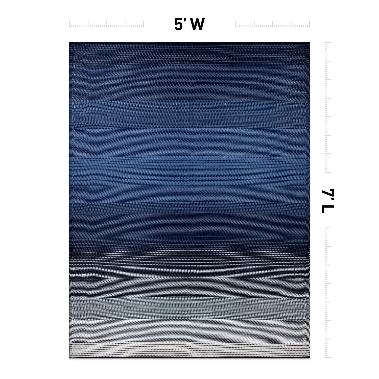 World Rug Gallery Contemporary Stripe Shade Geometric Reversible Recycled Plastic Outdoor Rugs