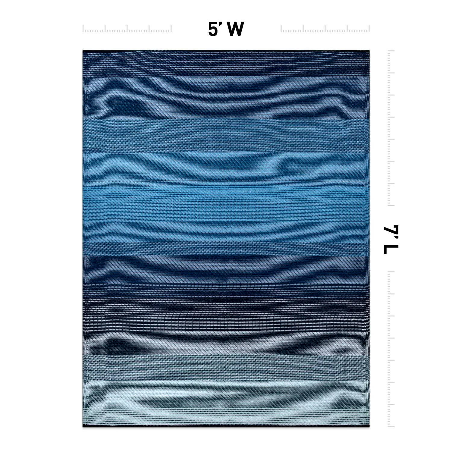 World Rug Gallery Contemporary Stripe Shade Geometric Reversible Recycled Plastic Outdoor Rugs