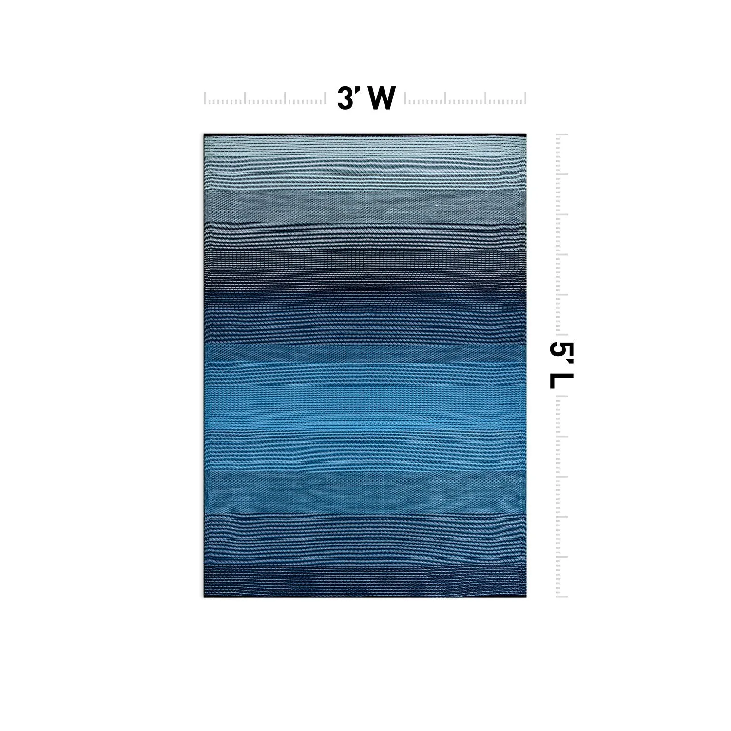 World Rug Gallery Contemporary Stripe Shade Geometric Reversible Recycled Plastic Outdoor Rugs