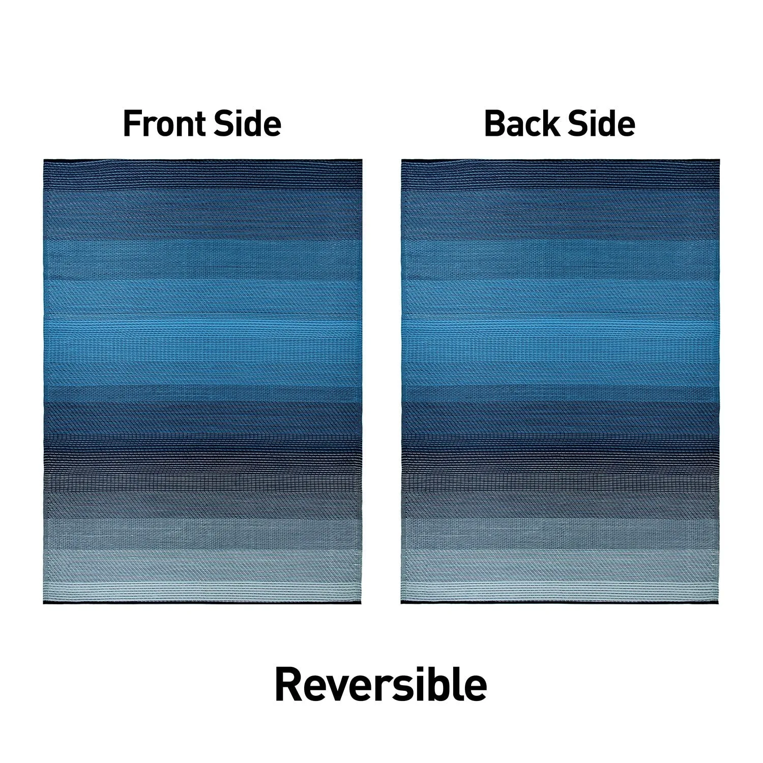 World Rug Gallery Contemporary Stripe Shade Geometric Reversible Recycled Plastic Outdoor Rugs