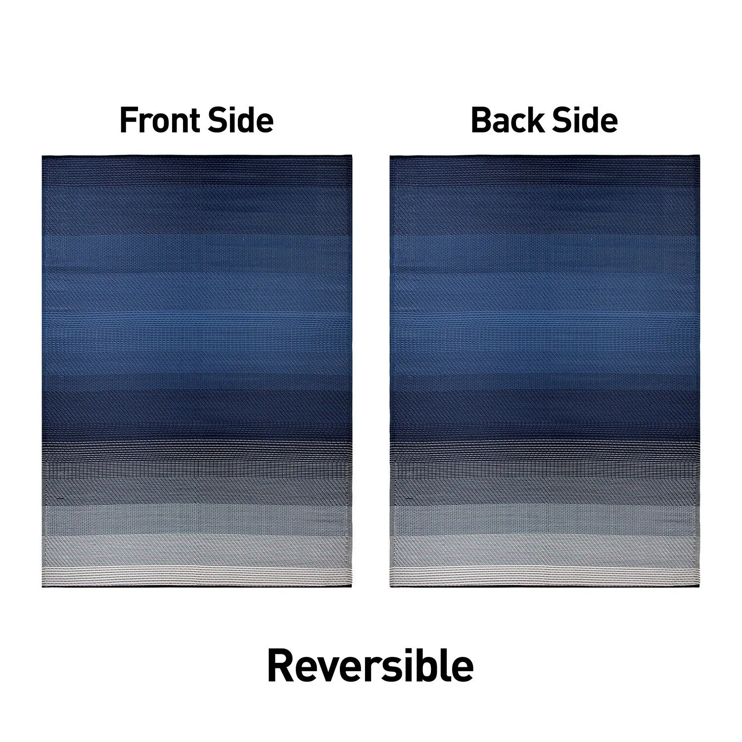 World Rug Gallery Contemporary Stripe Shade Geometric Reversible Recycled Plastic Outdoor Rugs