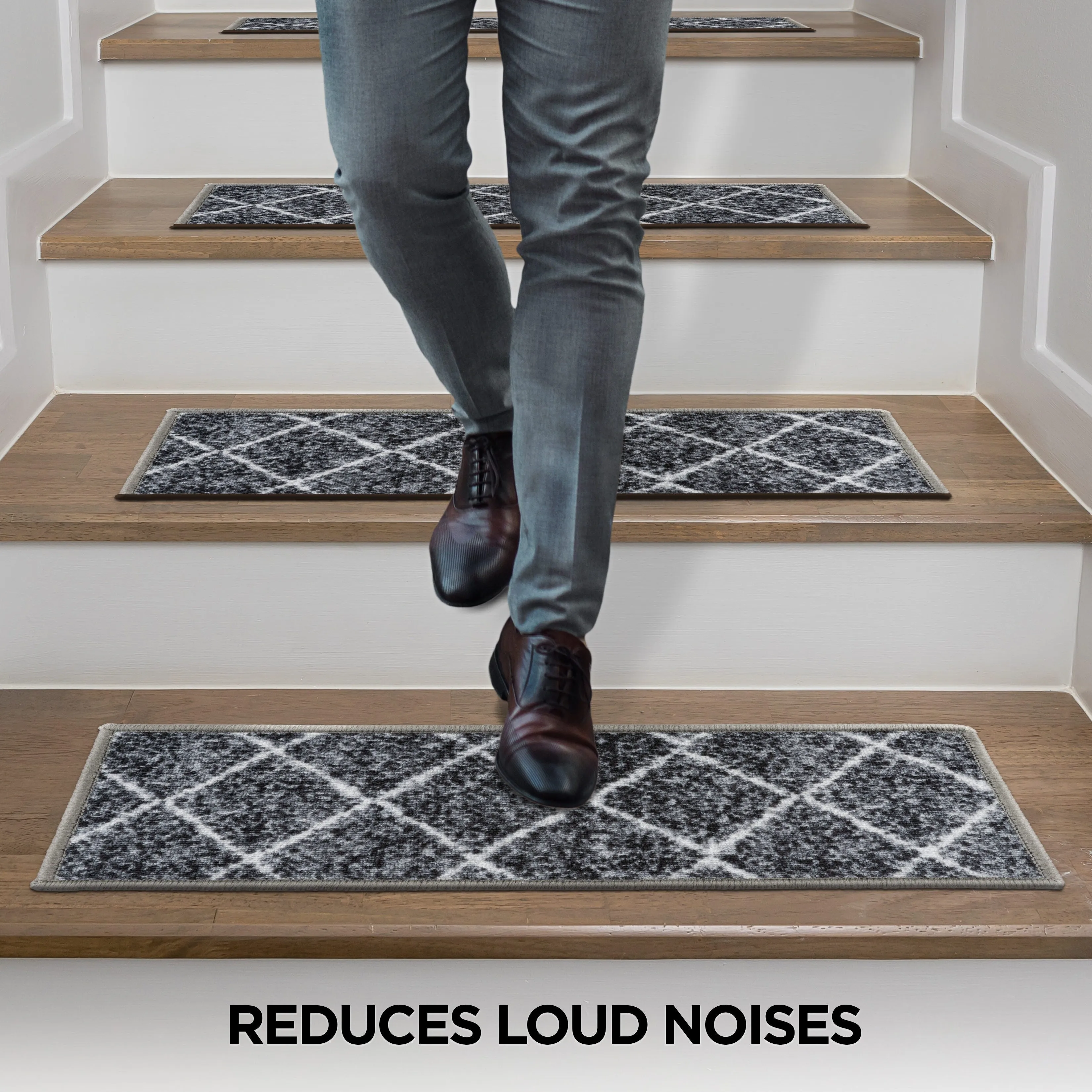 World Rug Gallery Contemporary Trellis Non-Slip Stair Treads