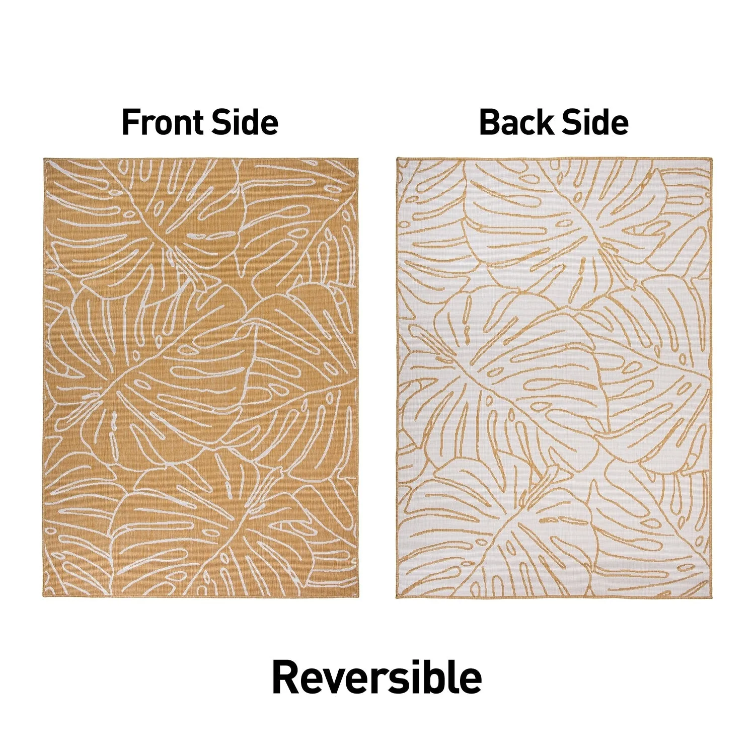 World Rug Gallery Contemporary Tropical Leaves Indoor/Outdoor Area Rug