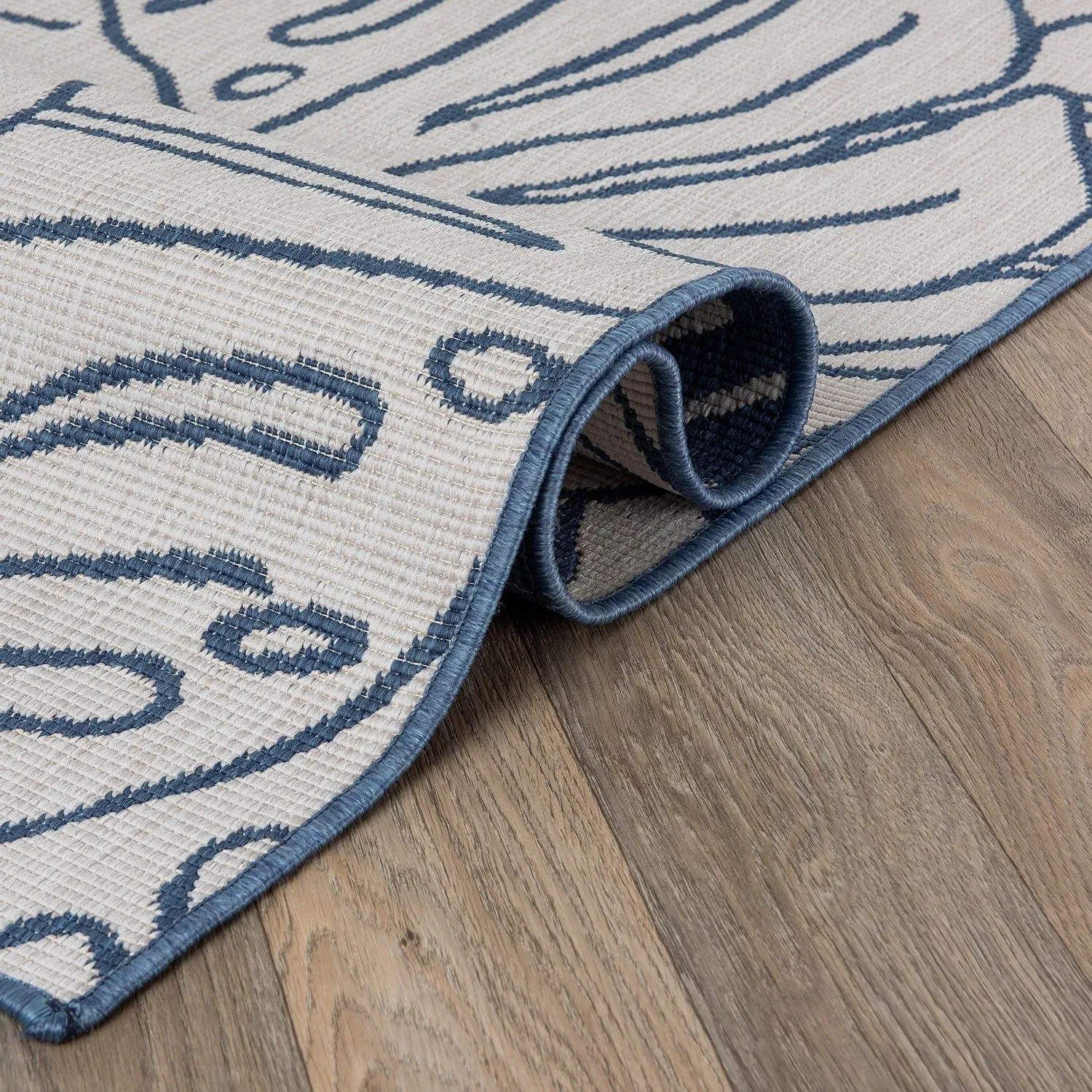 World Rug Gallery Contemporary Tropical Leaves Indoor/Outdoor Area Rug