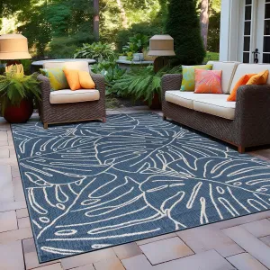 World Rug Gallery Contemporary Tropical Leaves Indoor/Outdoor Area Rug