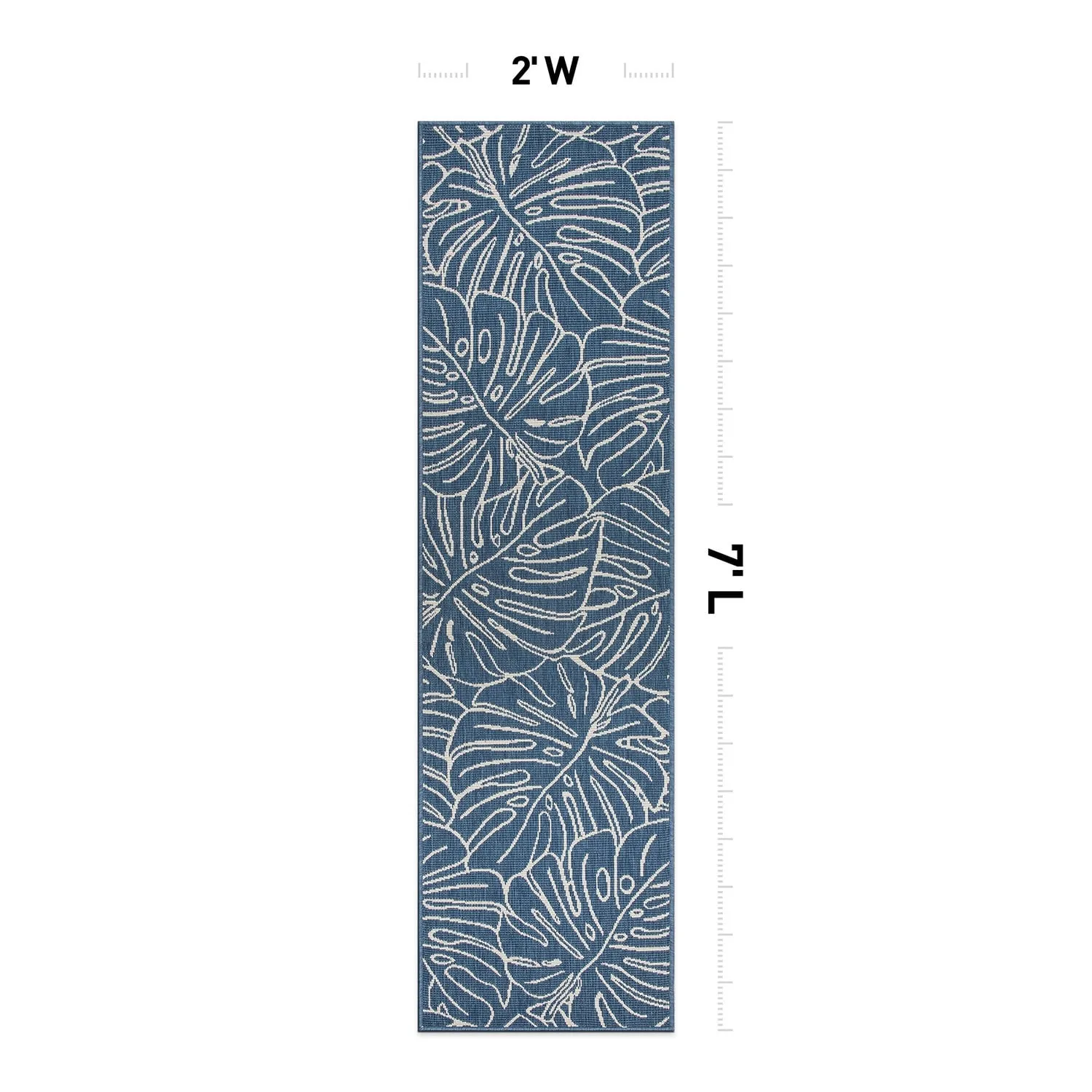 World Rug Gallery Contemporary Tropical Leaves Indoor/Outdoor Area Rug