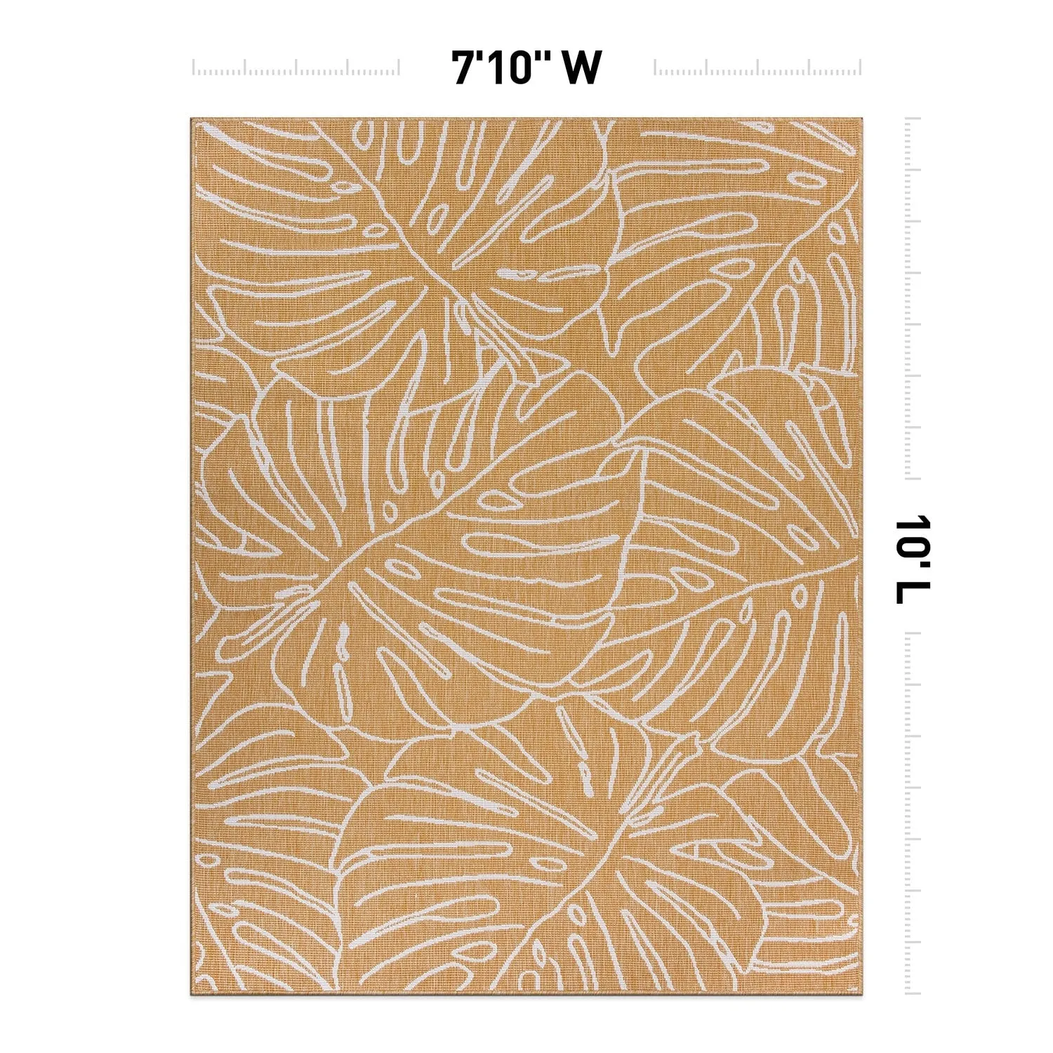 World Rug Gallery Contemporary Tropical Leaves Indoor/Outdoor Area Rug