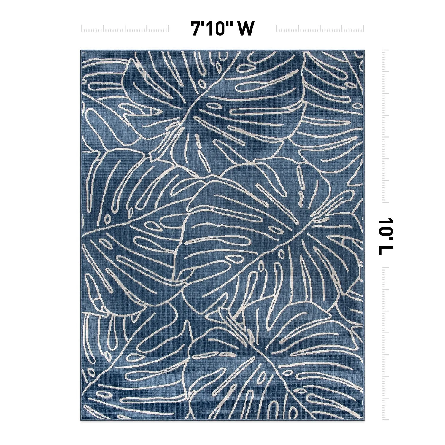 World Rug Gallery Contemporary Tropical Leaves Indoor/Outdoor Area Rug