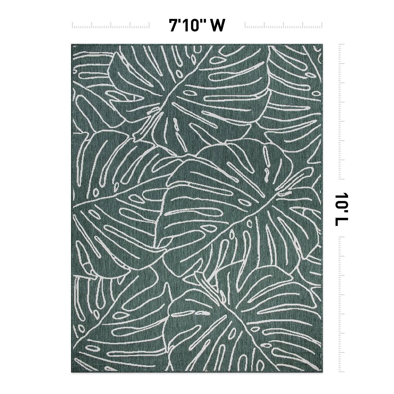 World Rug Gallery Contemporary Tropical Leaves Indoor/Outdoor Area Rug