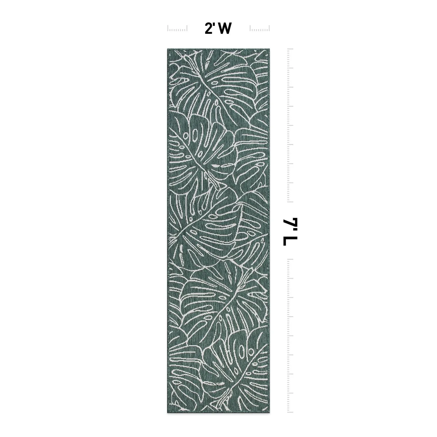 World Rug Gallery Contemporary Tropical Leaves Indoor/Outdoor Area Rug