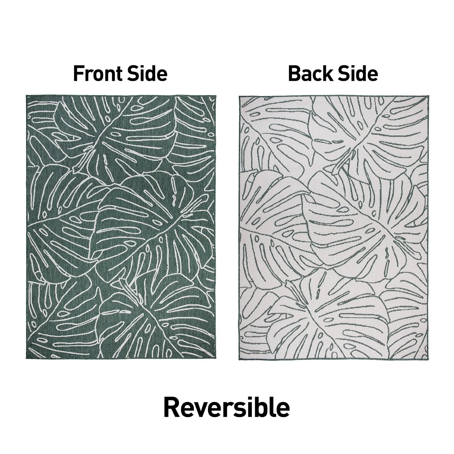 World Rug Gallery Contemporary Tropical Leaves Indoor/Outdoor Area Rug