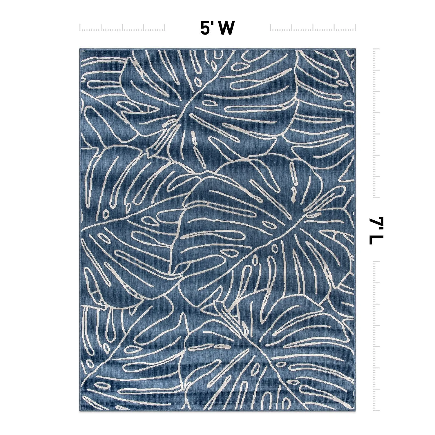 World Rug Gallery Contemporary Tropical Leaves Indoor/Outdoor Area Rug