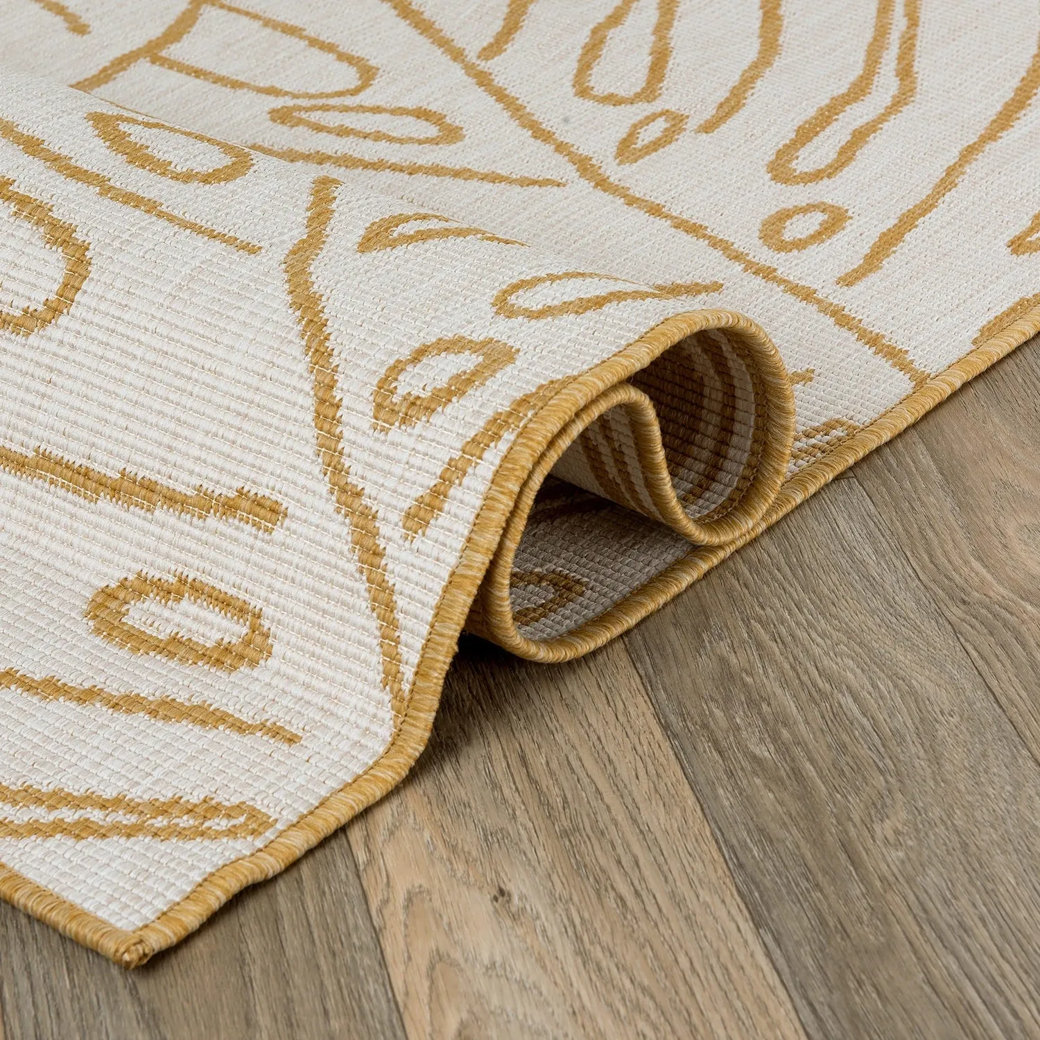 World Rug Gallery Contemporary Tropical Leaves Indoor/Outdoor Area Rug