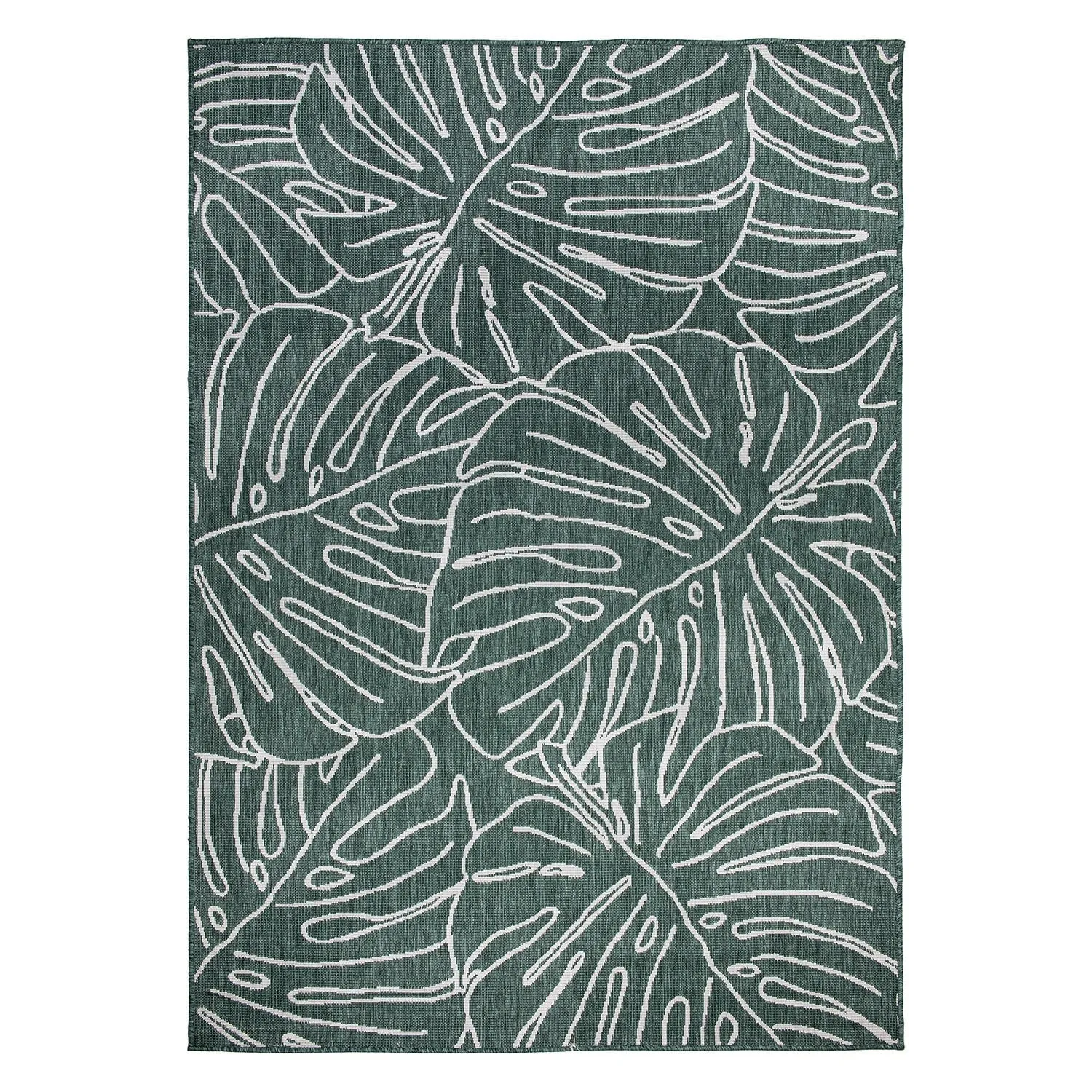World Rug Gallery Contemporary Tropical Leaves Indoor/Outdoor Area Rug