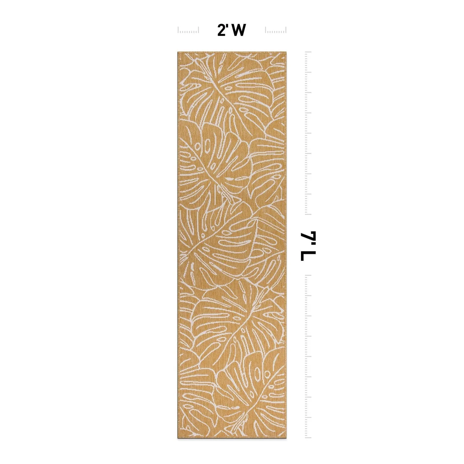 World Rug Gallery Contemporary Tropical Leaves Indoor/Outdoor Area Rug