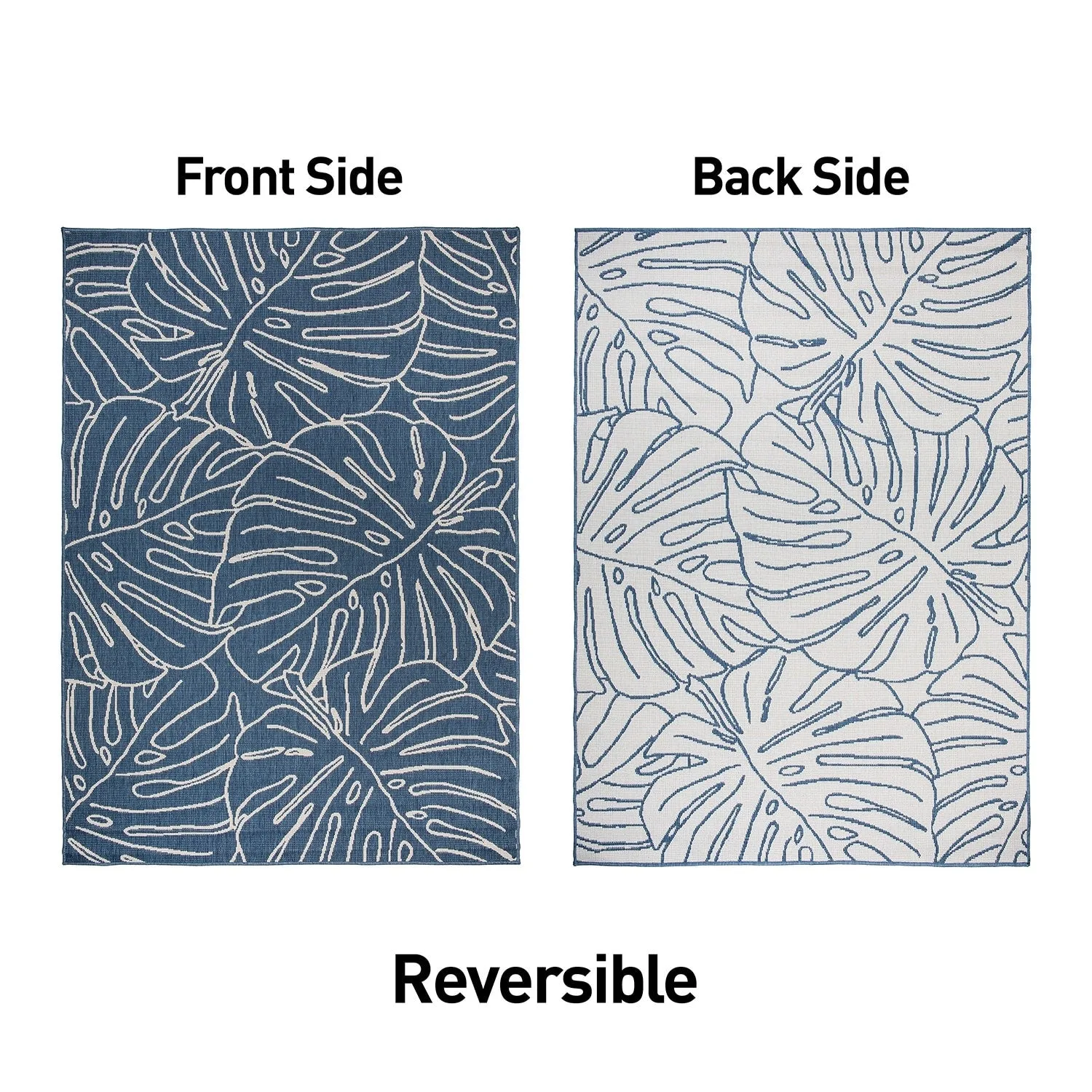 World Rug Gallery Contemporary Tropical Leaves Indoor/Outdoor Area Rug