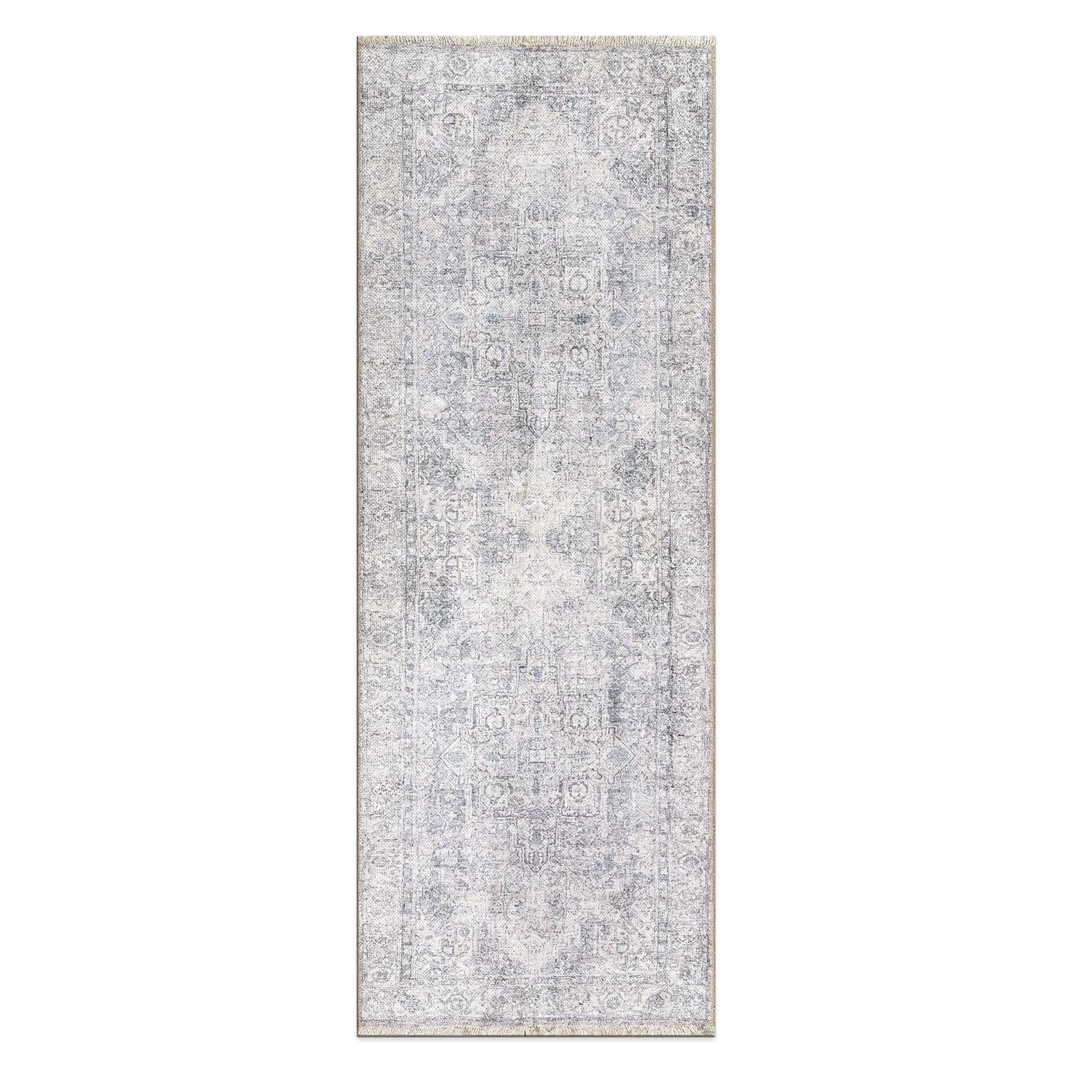 World Rug Gallery Distessed Medallion Machine Washable Area Rug