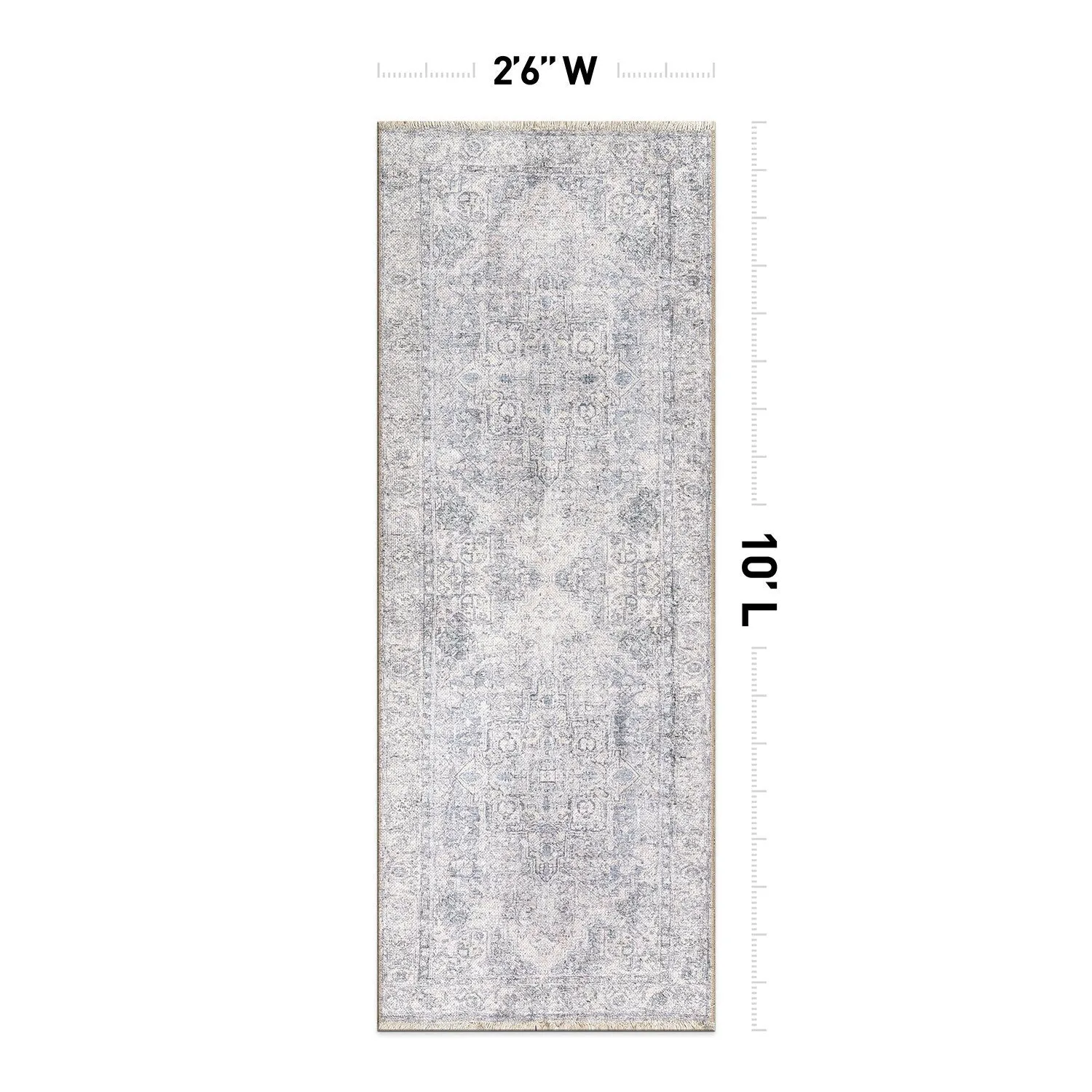 World Rug Gallery Distessed Medallion Machine Washable Area Rug