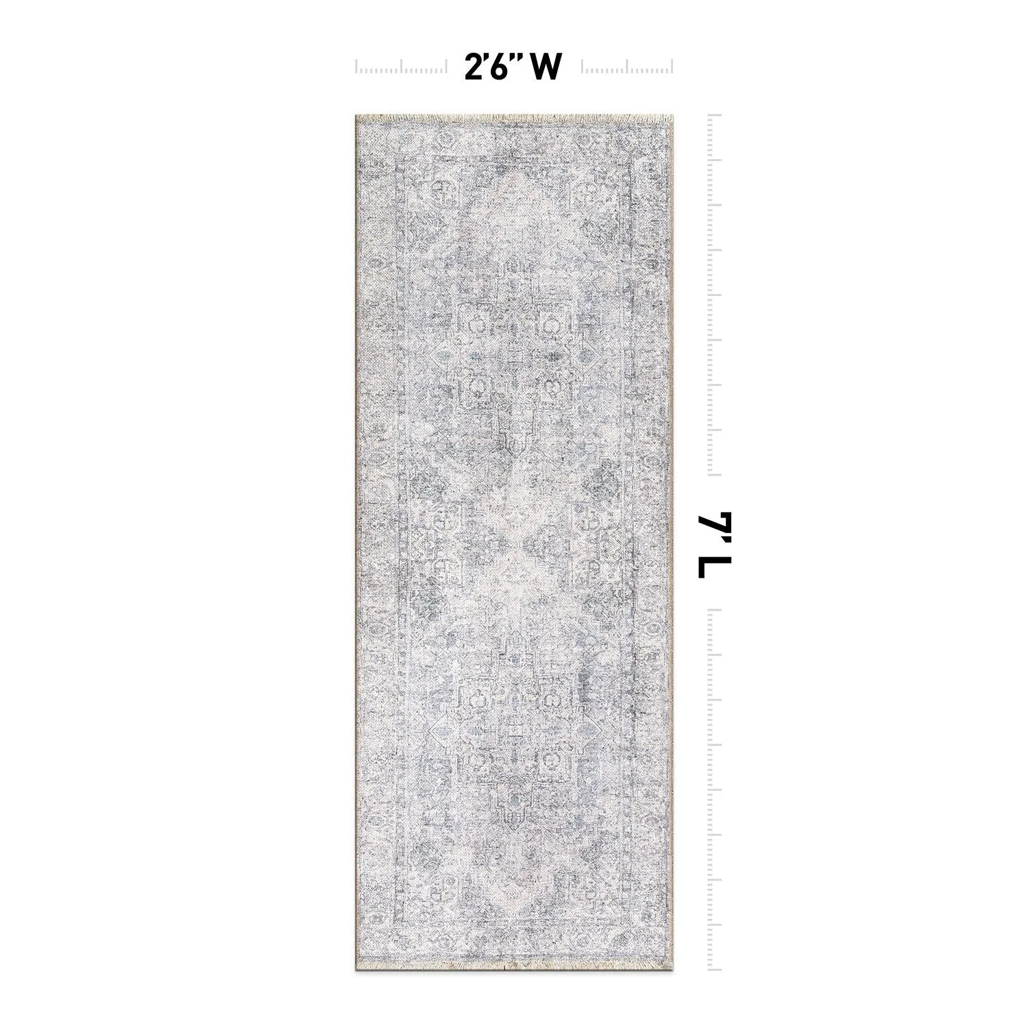 World Rug Gallery Distessed Medallion Machine Washable Area Rug