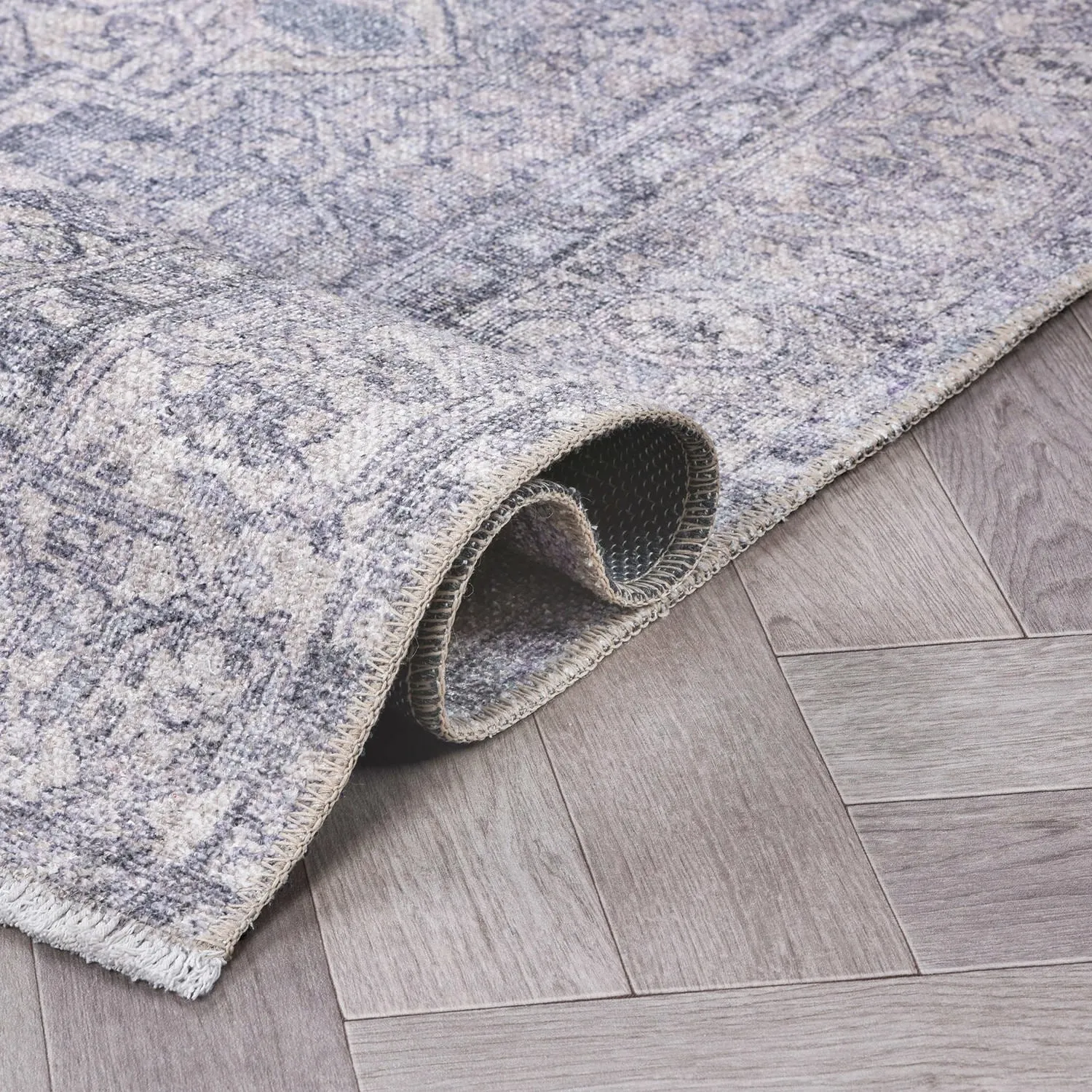 World Rug Gallery Distessed Medallion Machine Washable Area Rug