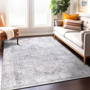 World Rug Gallery Distessed Medallion Machine Washable Area Rug
