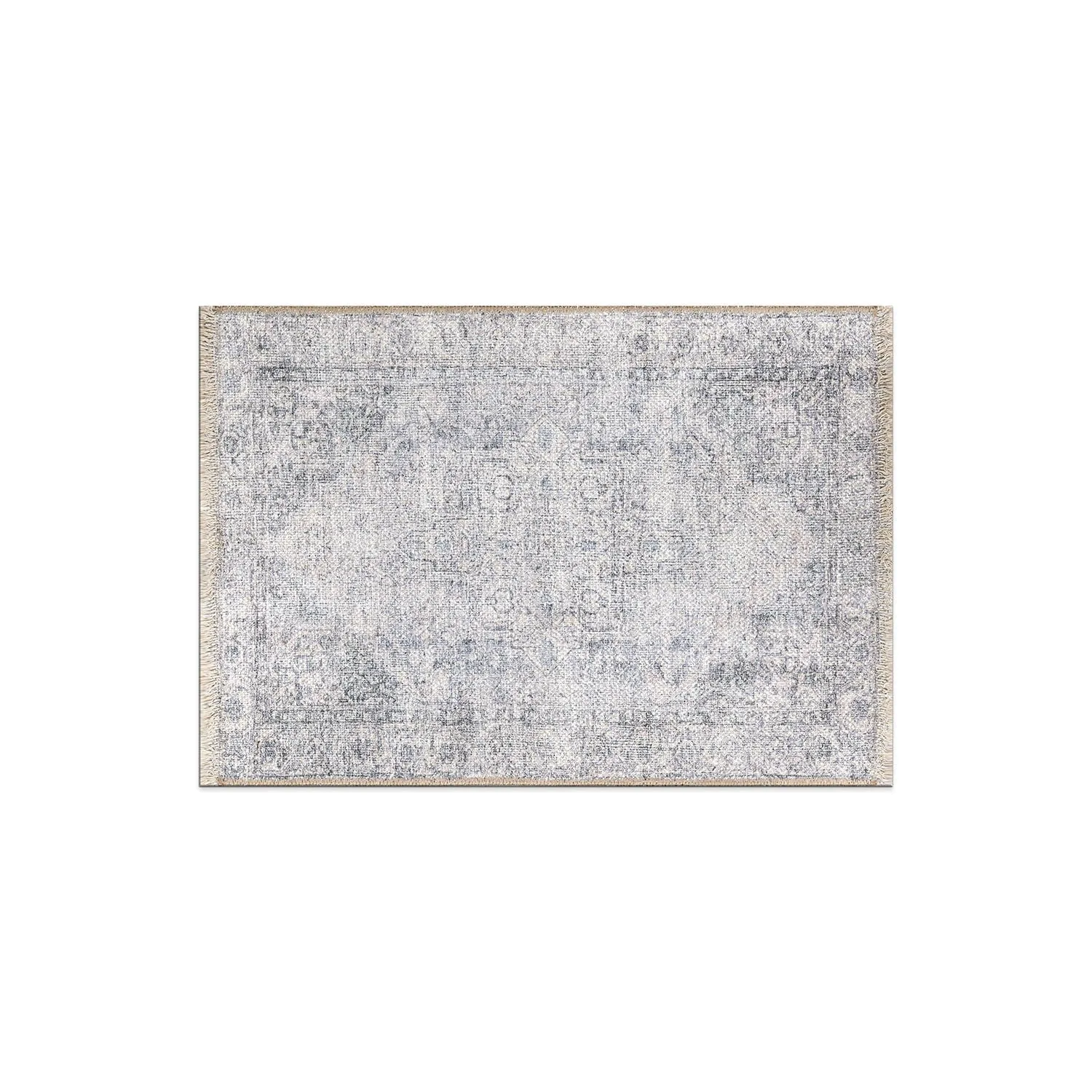 World Rug Gallery Distessed Medallion Machine Washable Area Rug