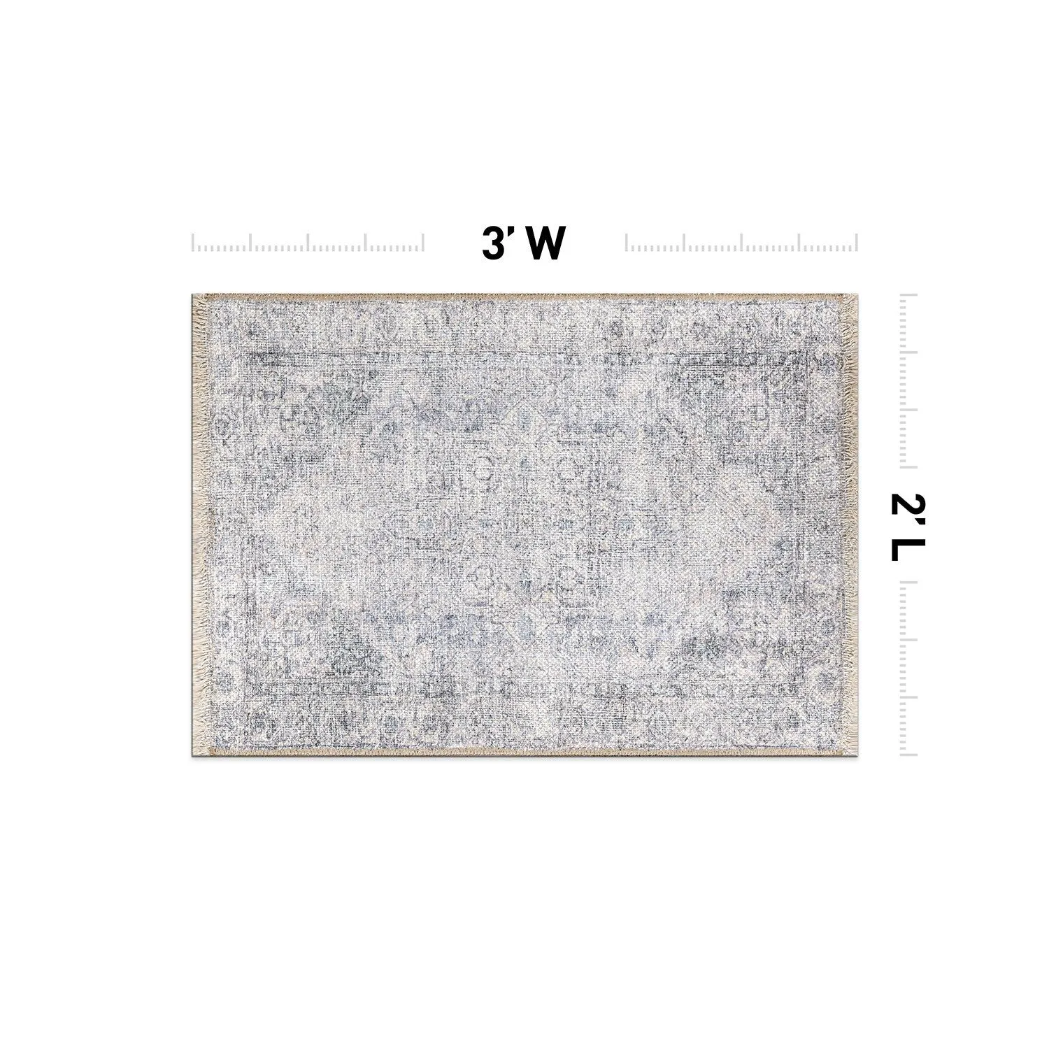 World Rug Gallery Distessed Medallion Machine Washable Area Rug