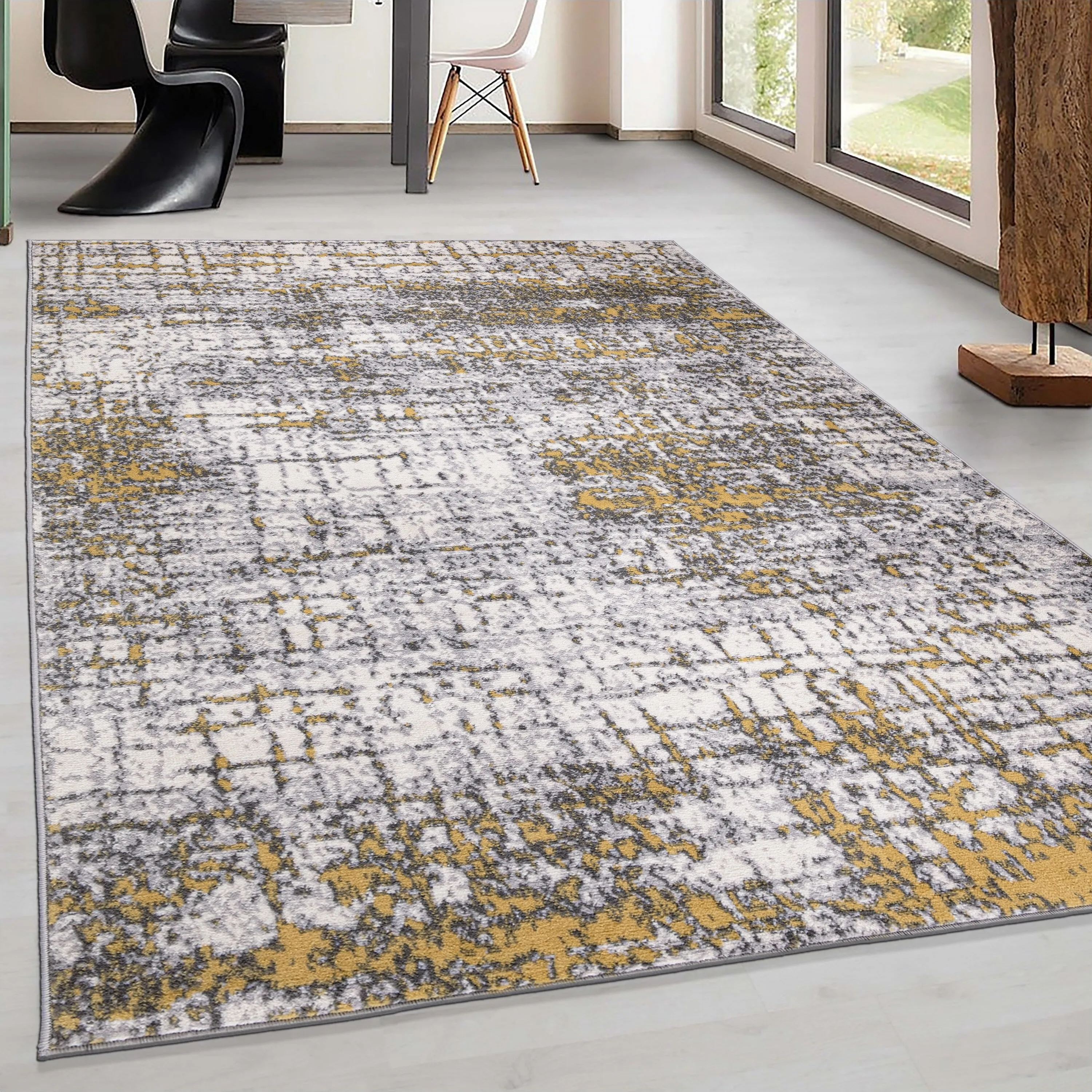 World Rug Gallery Distressed Abstract Modern Area Rug