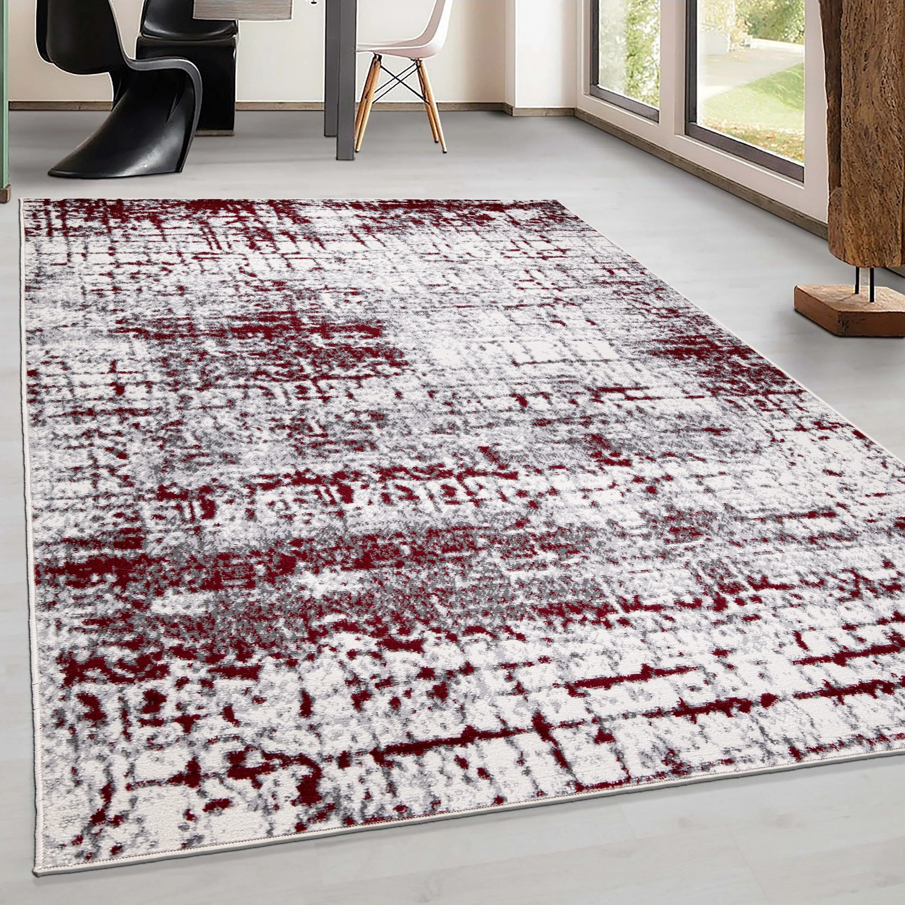 World Rug Gallery Distressed Abstract Modern Area Rug