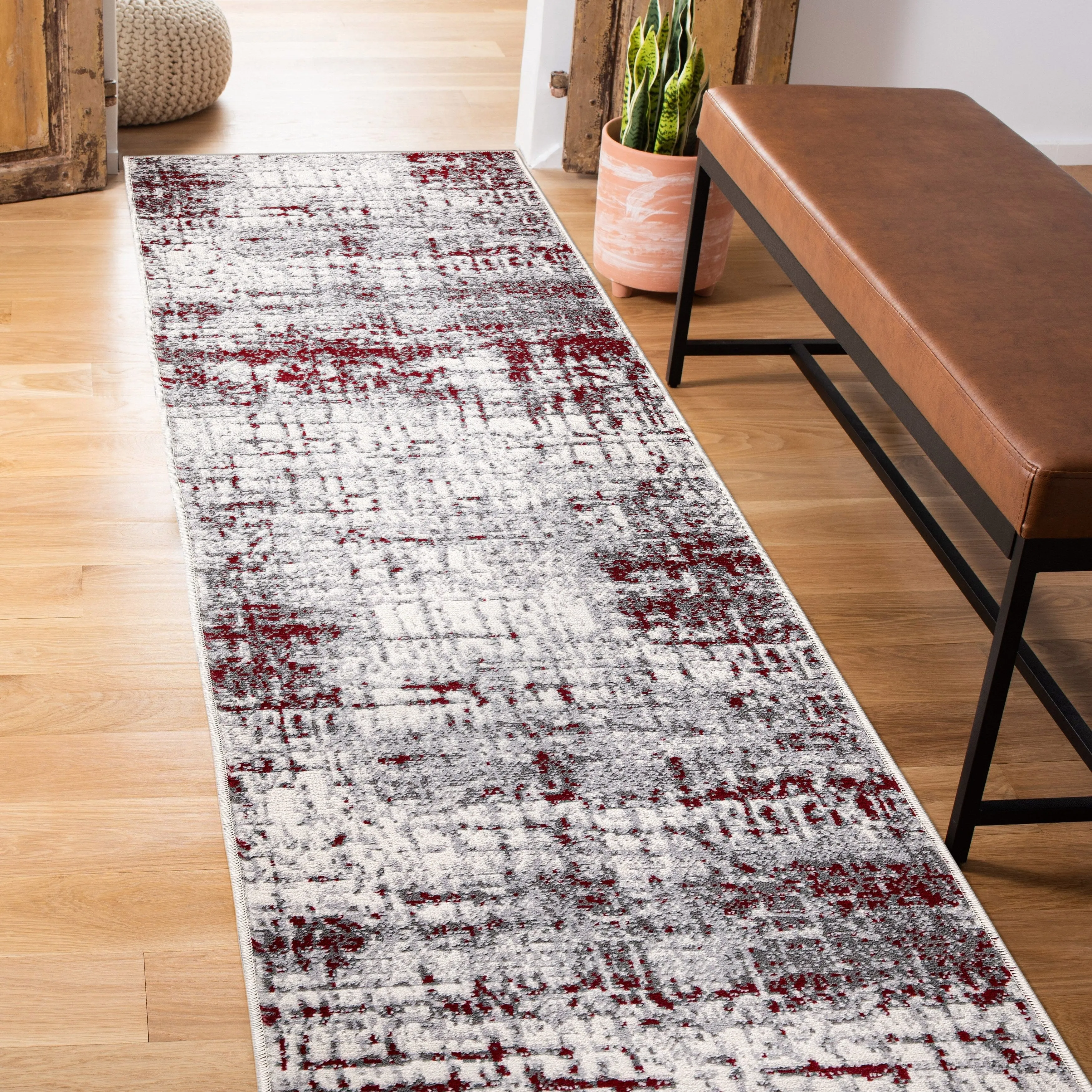 World Rug Gallery Distressed Abstract Modern Area Rug