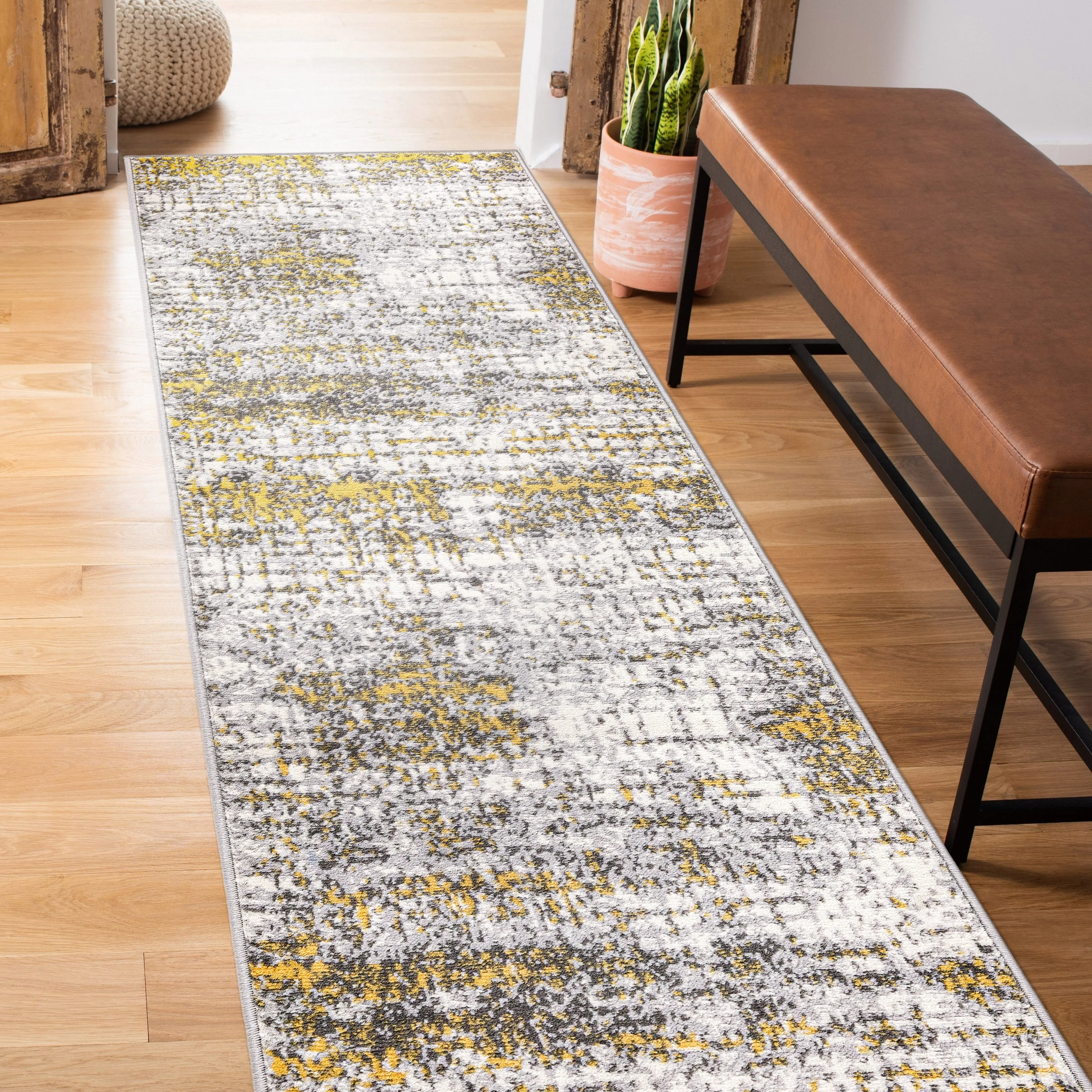 World Rug Gallery Distressed Abstract Modern Area Rug