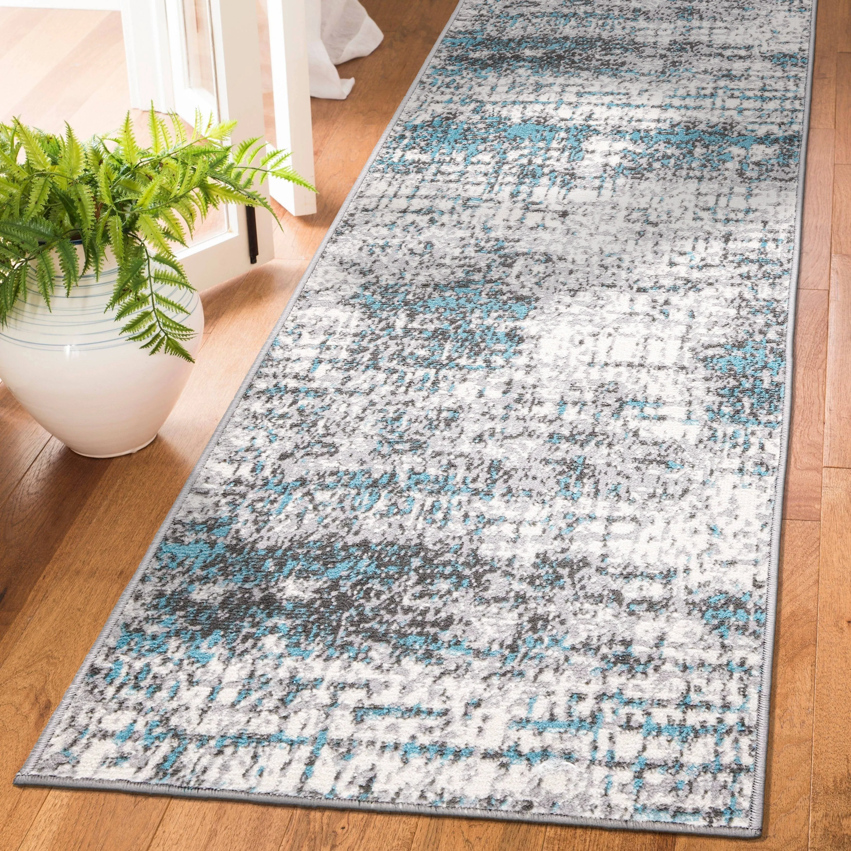 World Rug Gallery Distressed Abstract Modern Area Rug