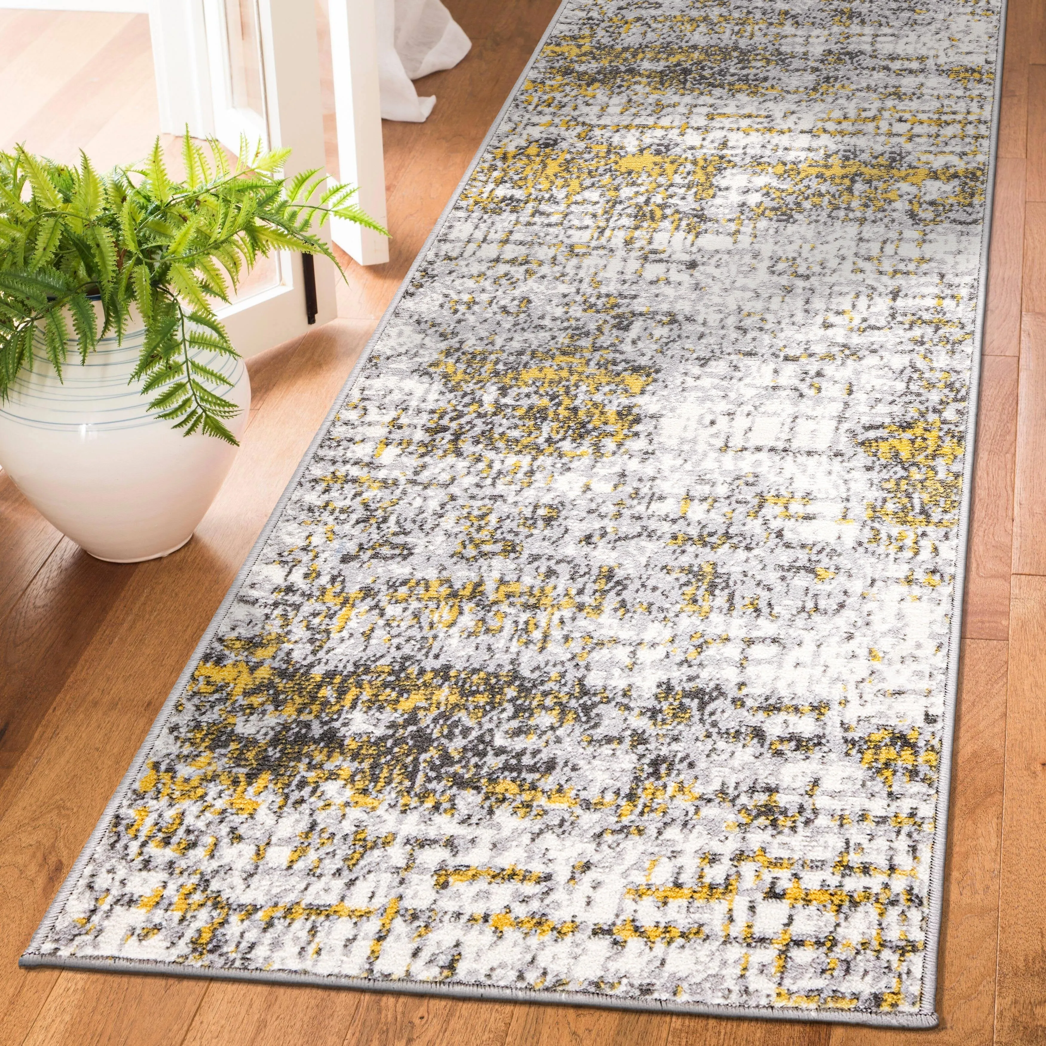 World Rug Gallery Distressed Abstract Modern Area Rug