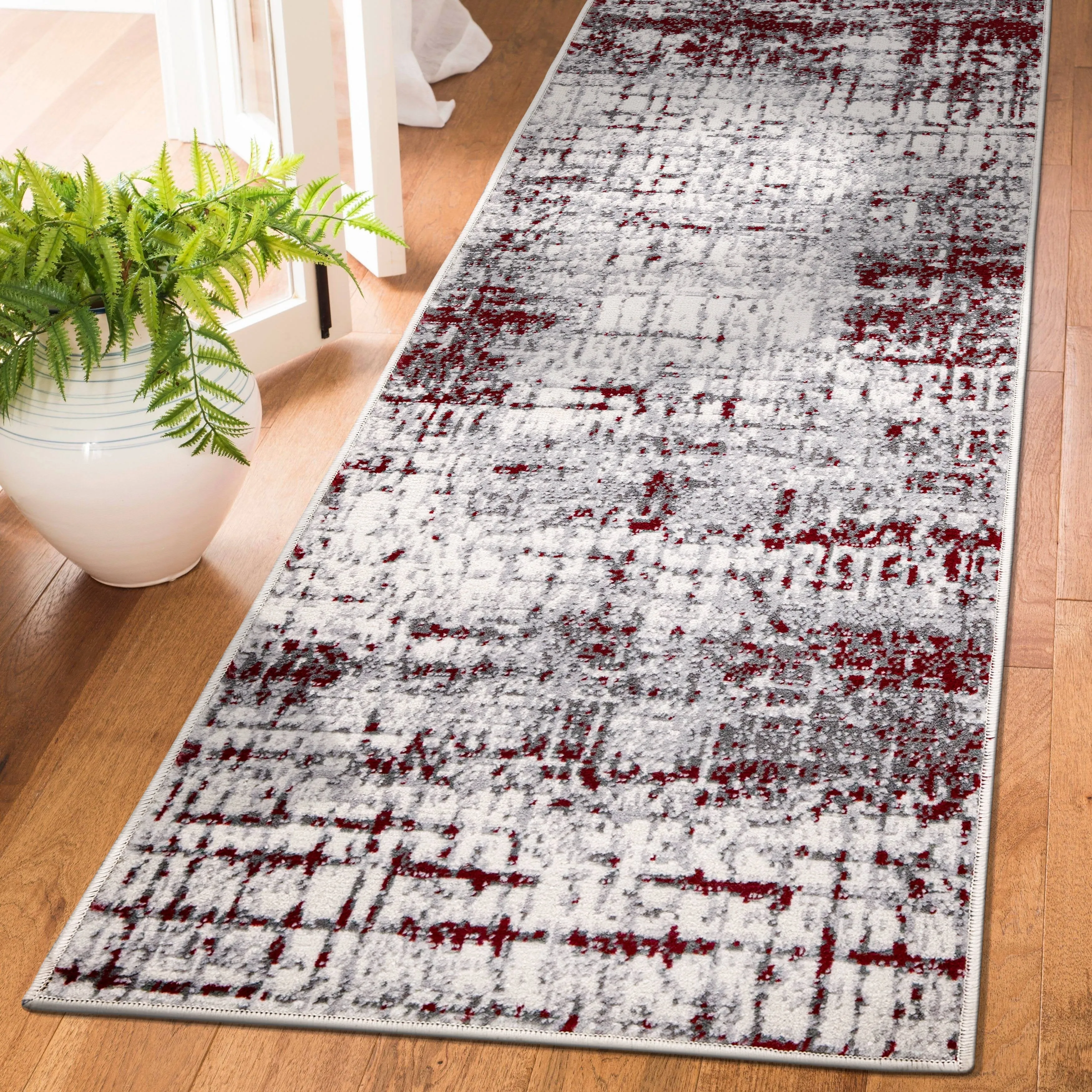 World Rug Gallery Distressed Abstract Modern Area Rug