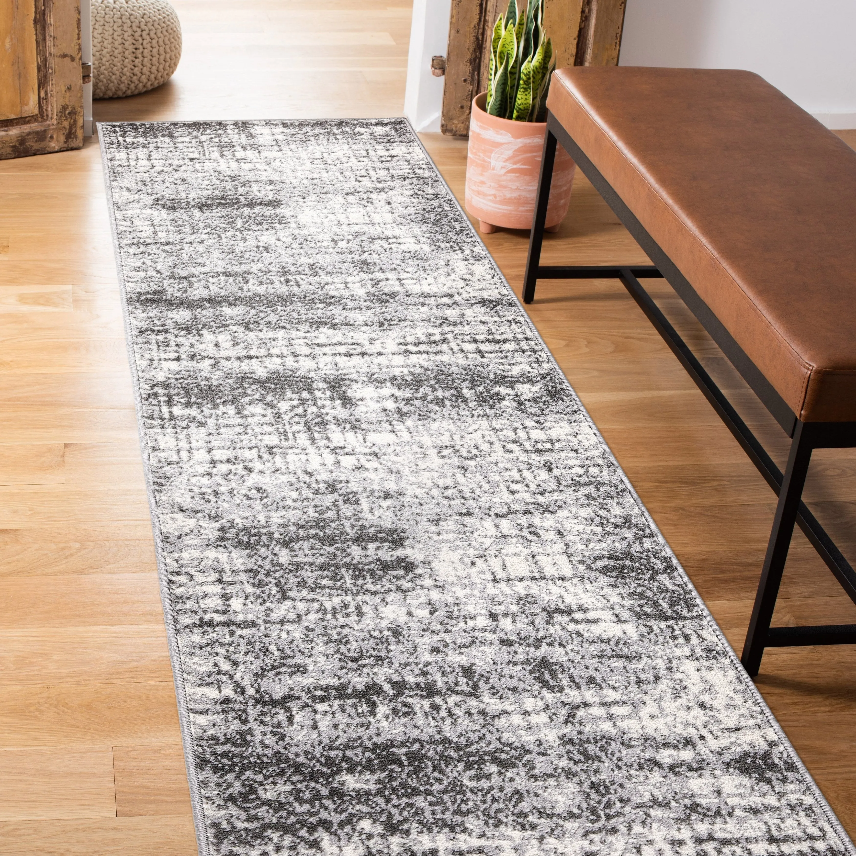 World Rug Gallery Distressed Abstract Modern Area Rug