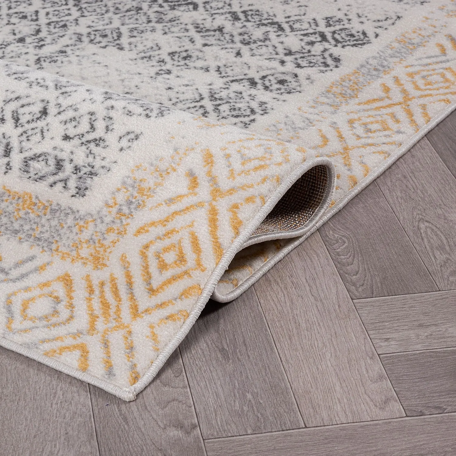 World Rug Gallery Distressed Bohemian Border Area Rug