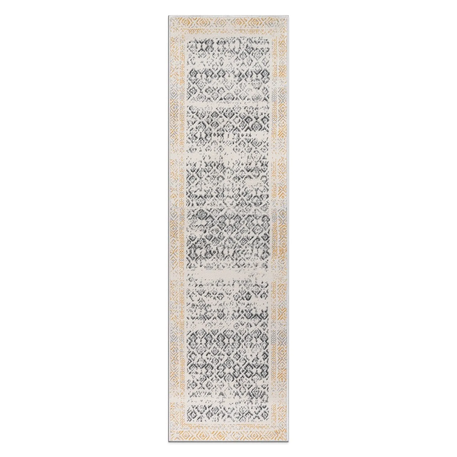 World Rug Gallery Distressed Bohemian Border Area Rug