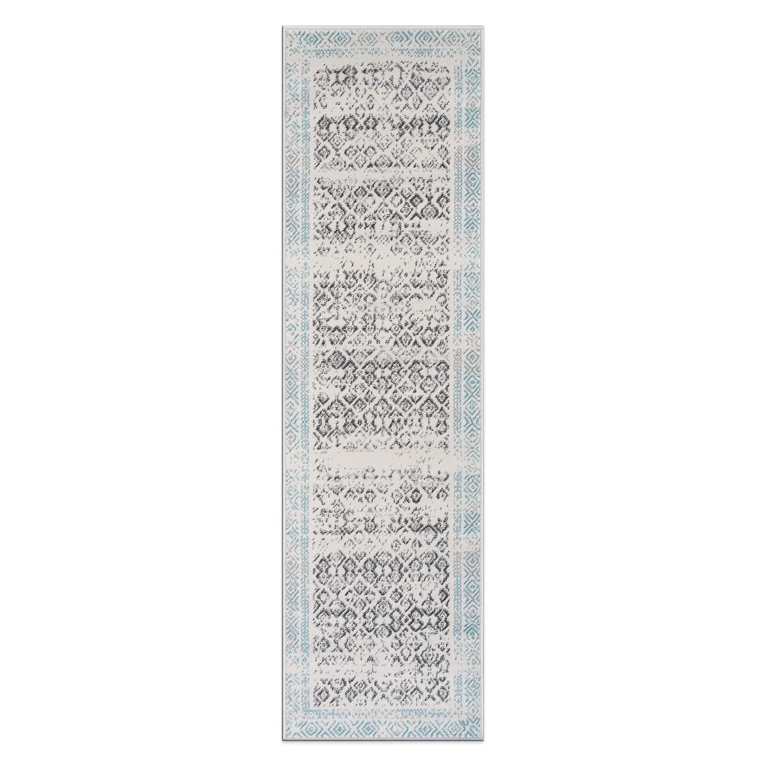 World Rug Gallery Distressed Bohemian Border Area Rug