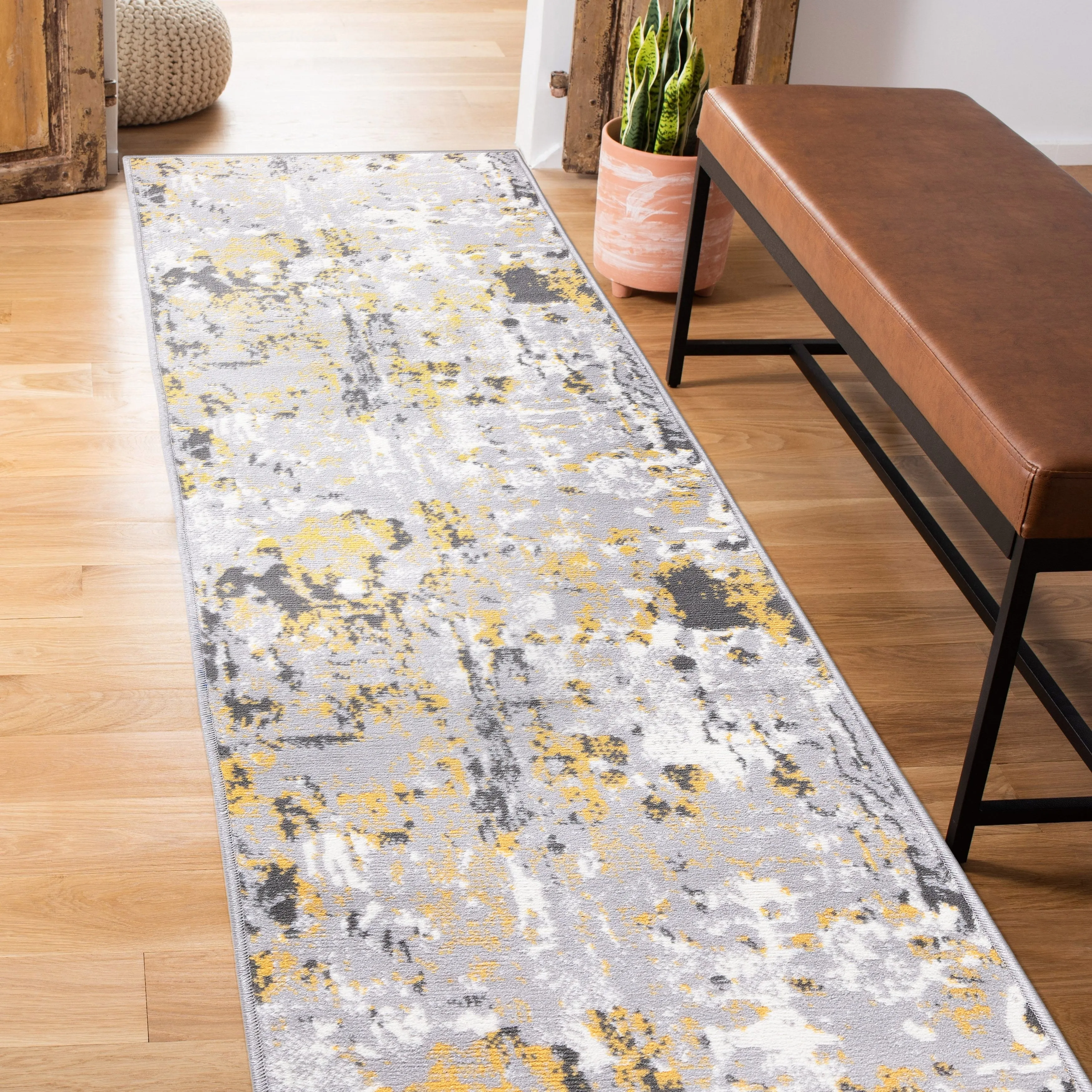 World Rug Gallery Distressed Modern Abstract Area Rug