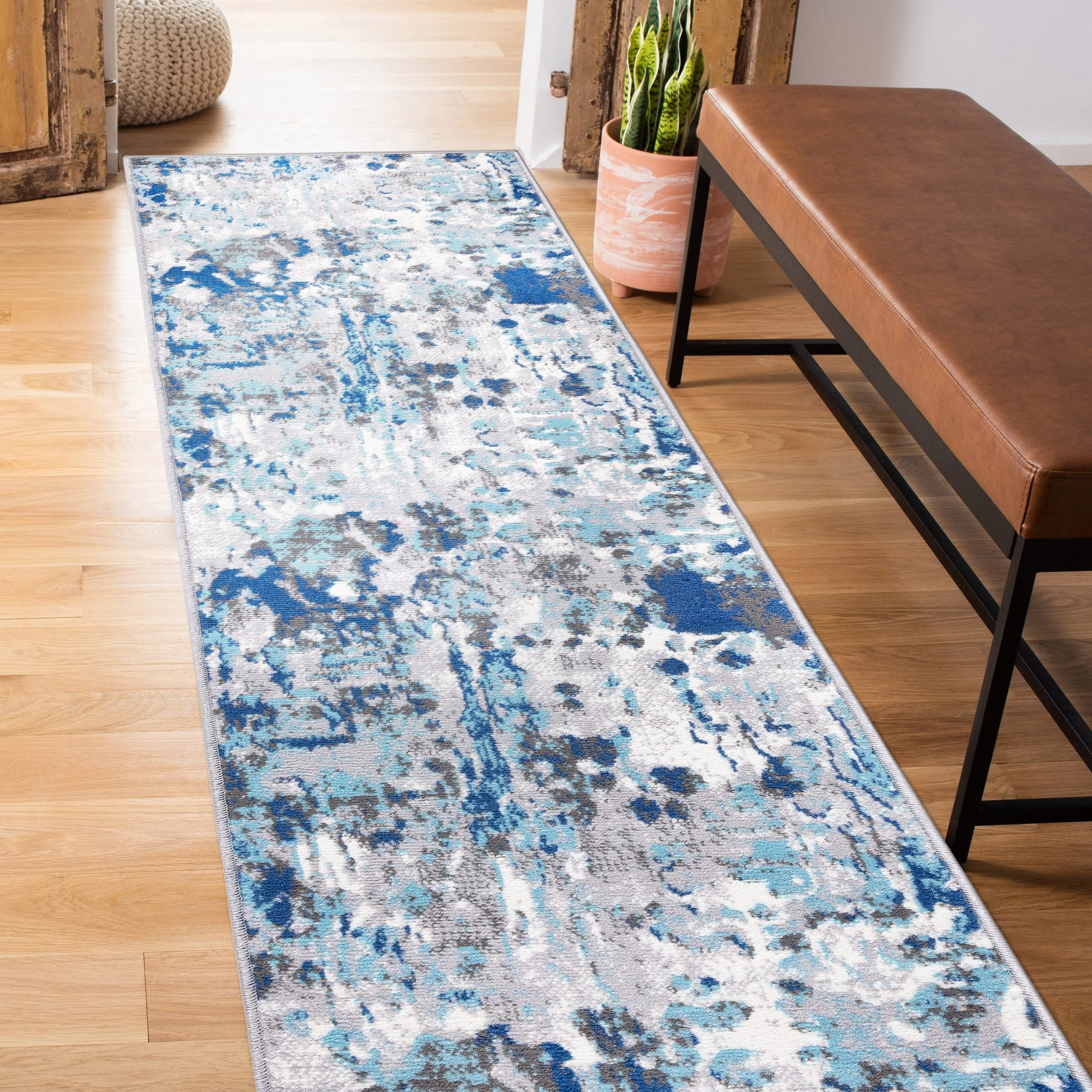 World Rug Gallery Distressed Modern Abstract Area Rug