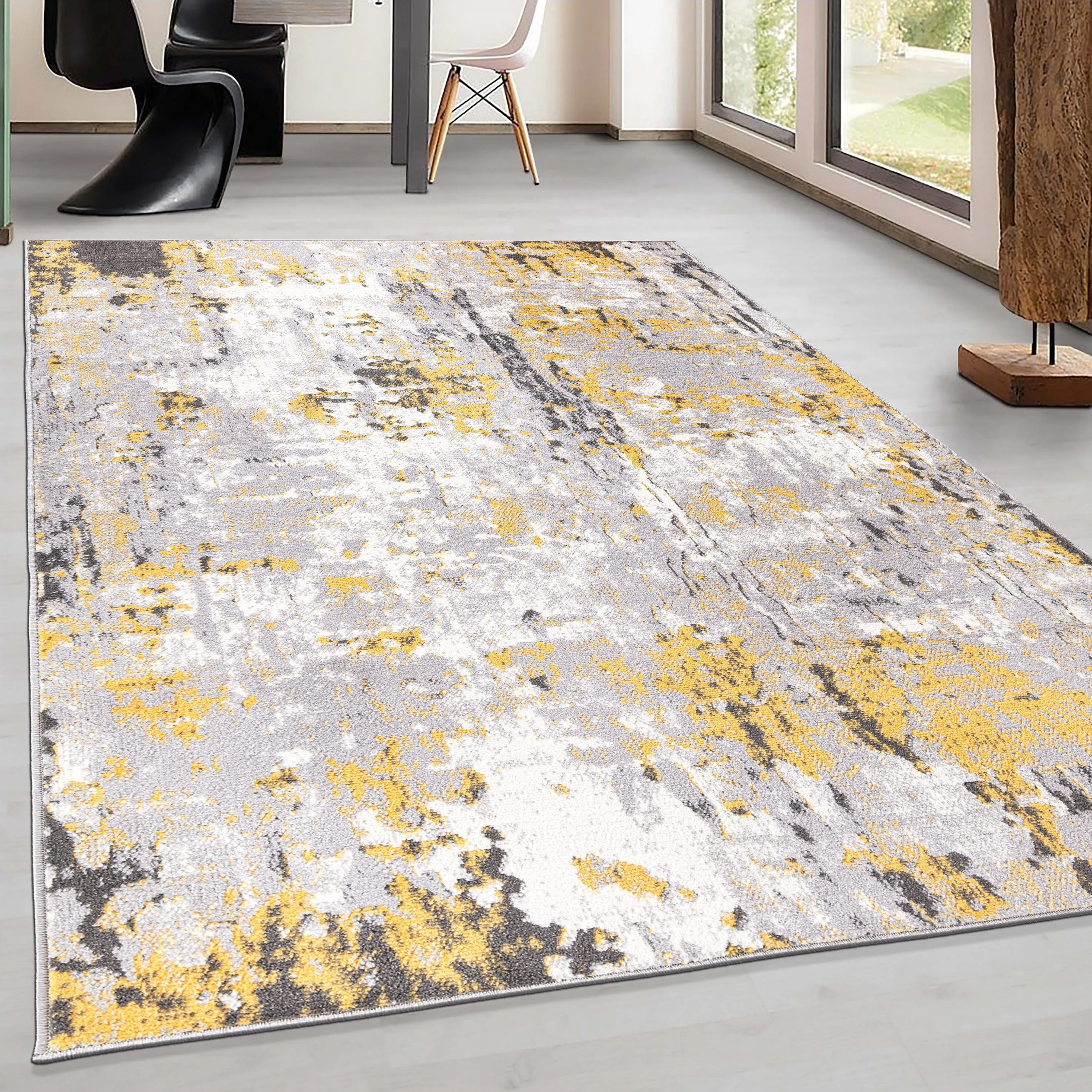 World Rug Gallery Distressed Modern Abstract Area Rug