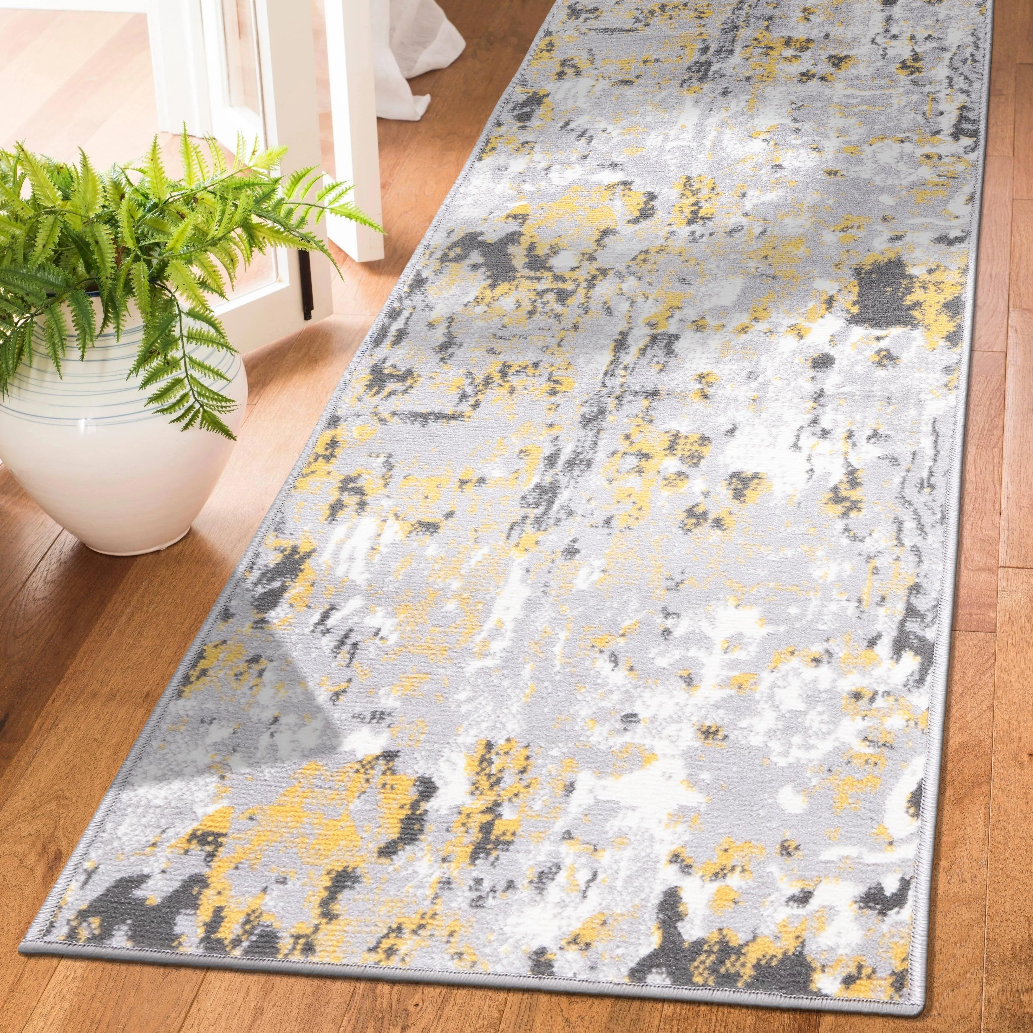 World Rug Gallery Distressed Modern Abstract Area Rug