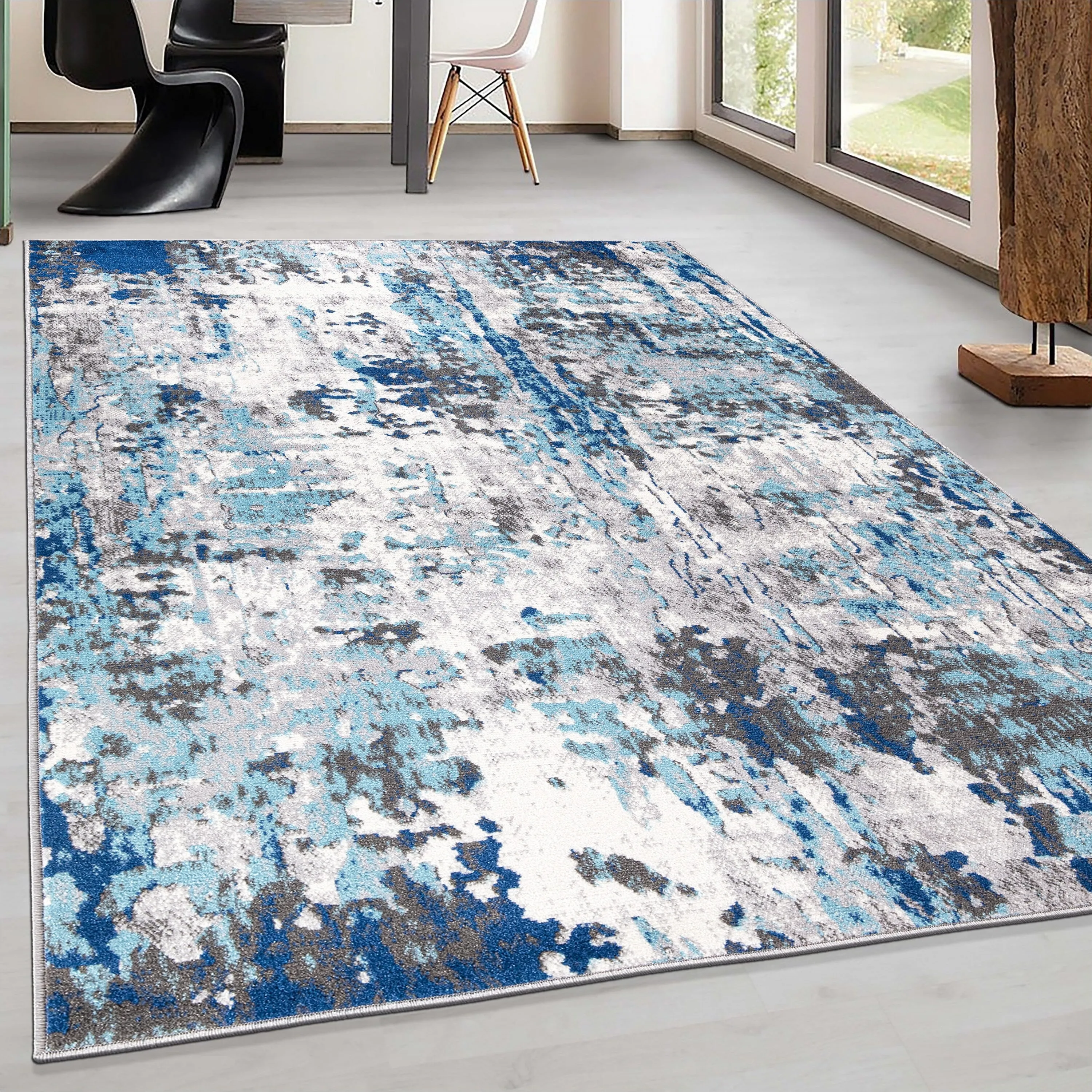World Rug Gallery Distressed Modern Abstract Area Rug