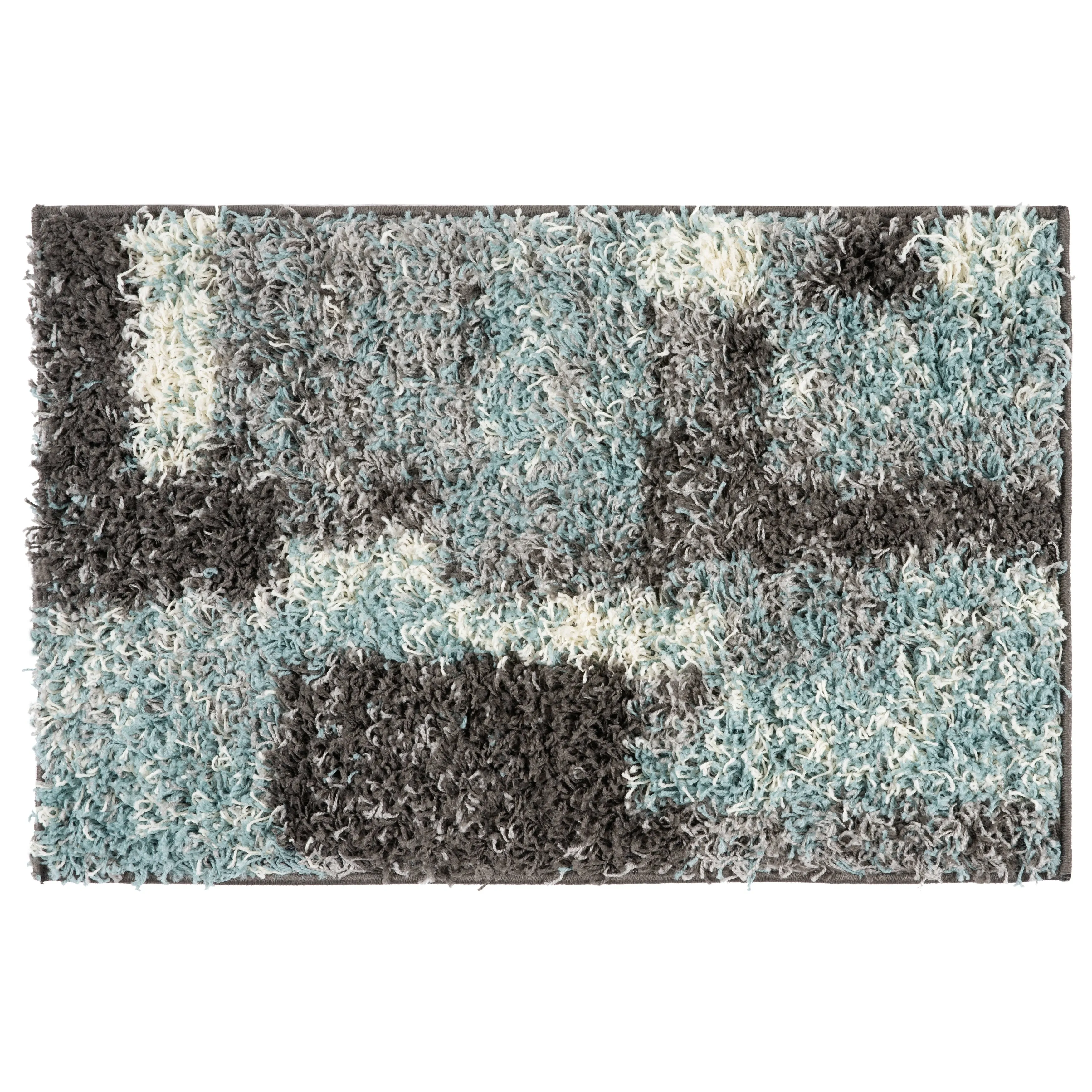 World Rug Gallery Distressed Modern Boxes Plush Shag Area Rug