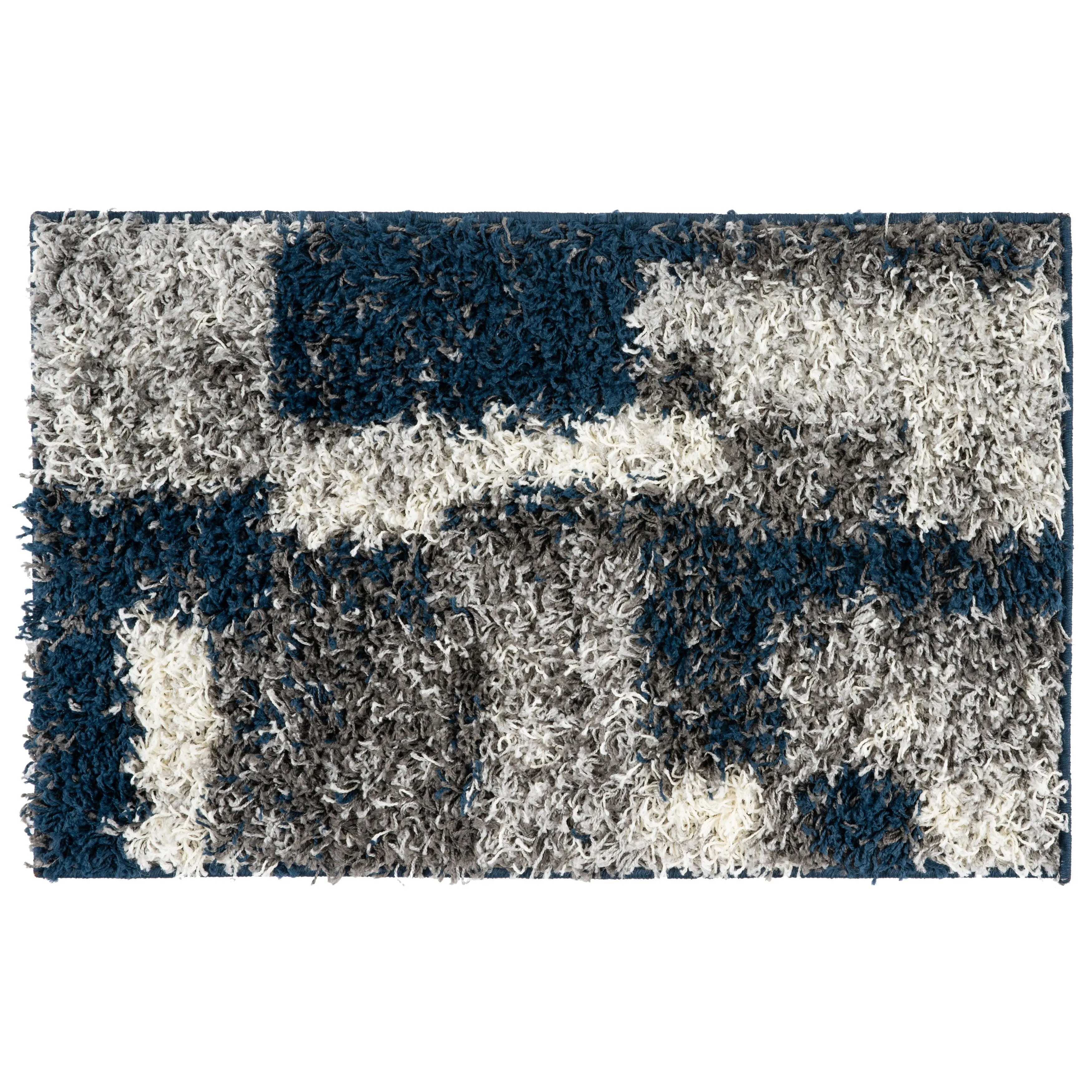 World Rug Gallery Distressed Modern Boxes Plush Shag Area Rug
