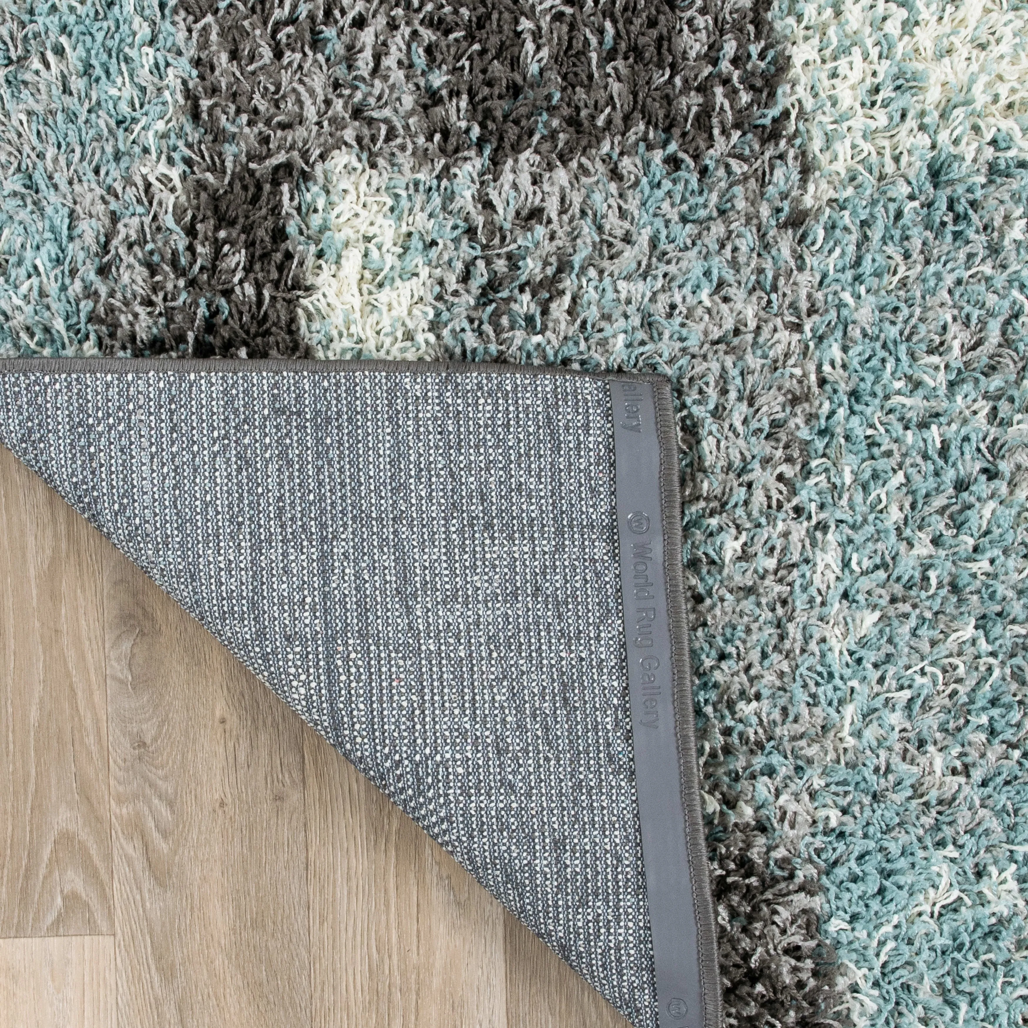 World Rug Gallery Distressed Modern Boxes Plush Shag Area Rug