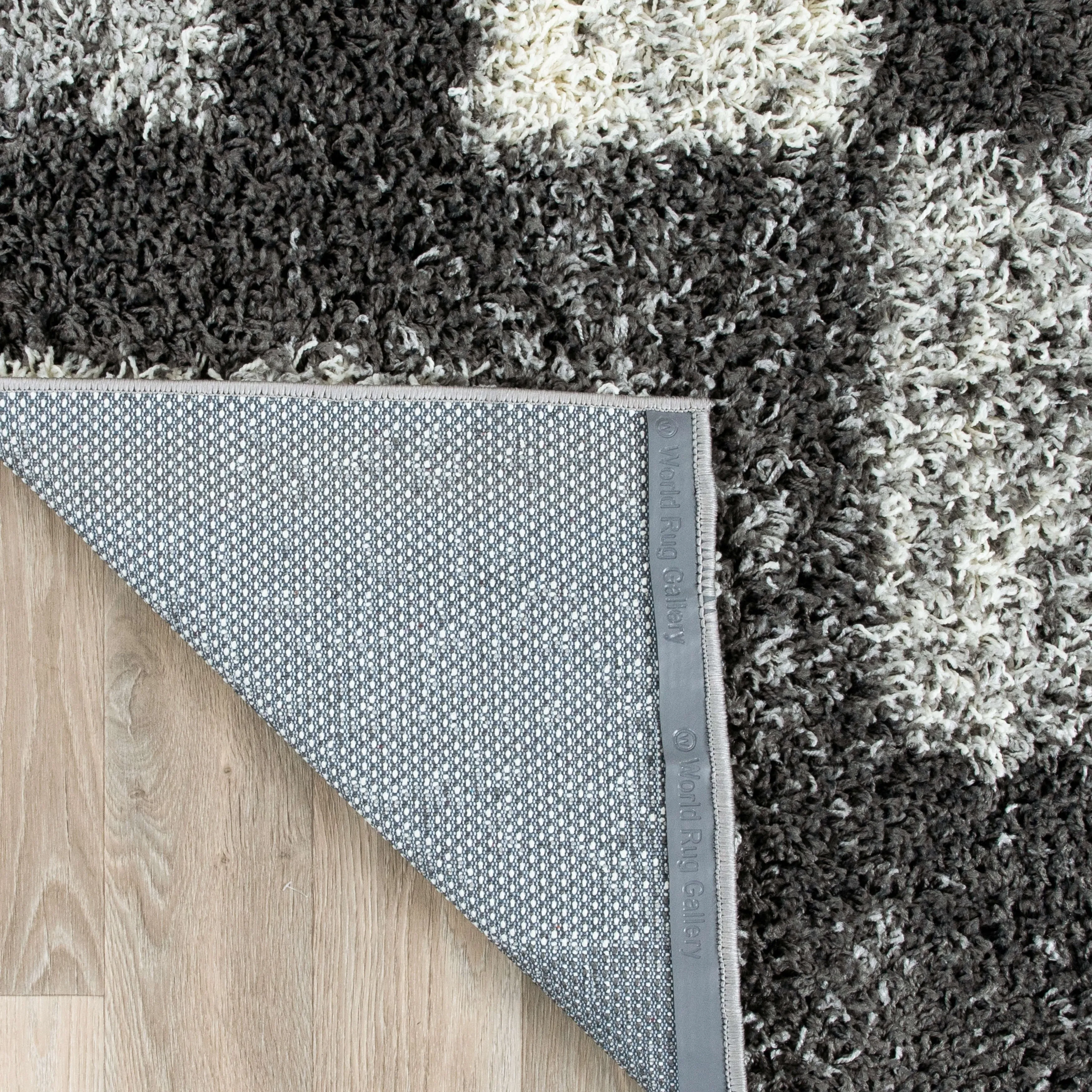 World Rug Gallery Distressed Modern Boxes Plush Shag Area Rug